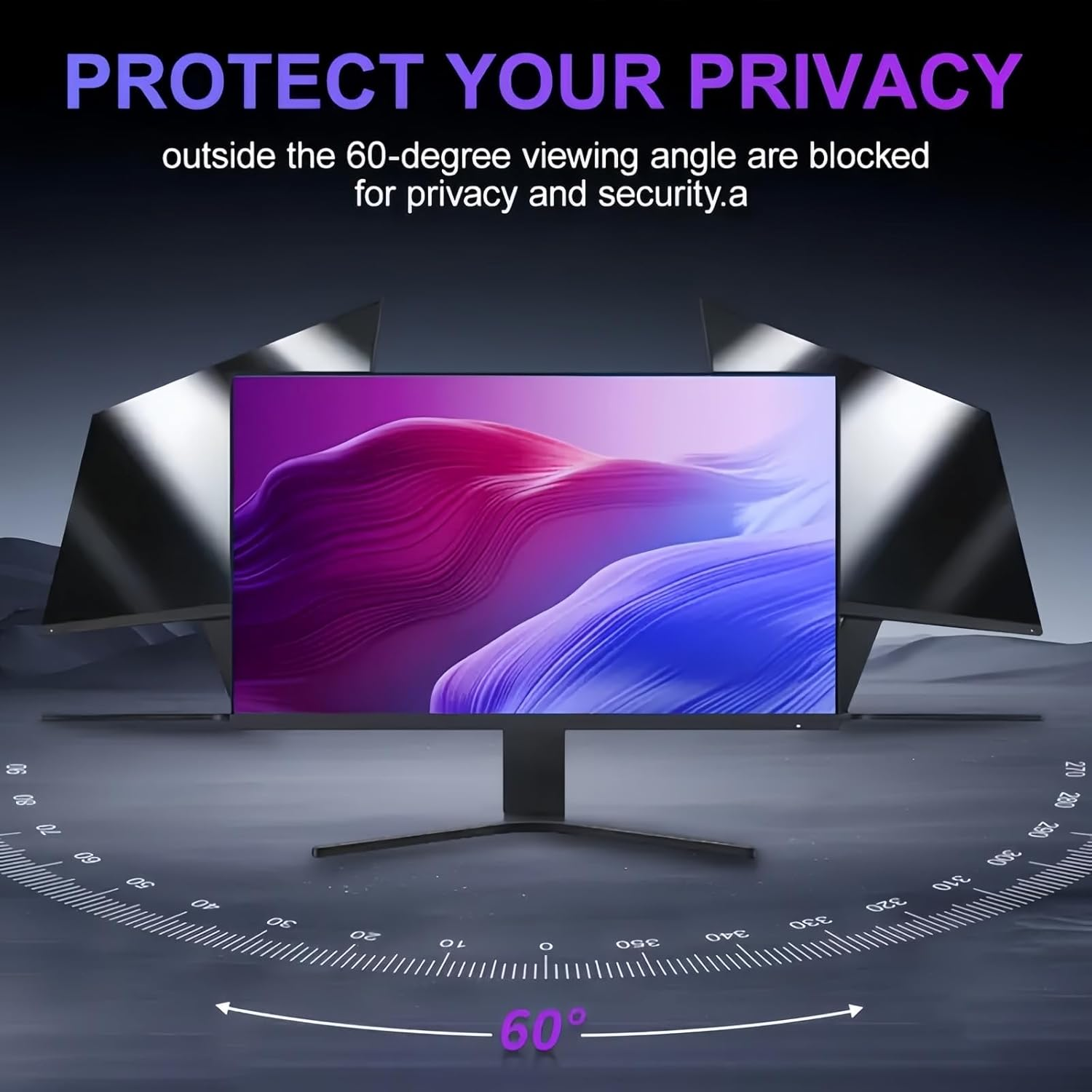 Ssumght [2-Pack] 27 Inch Privacy Screen for Monitor Computer Screen Privacy Filter for 16:9 Widescreen Monitor Desktop PC Anti-Glare Protector and Blue Light Uv-Blocking image number 3