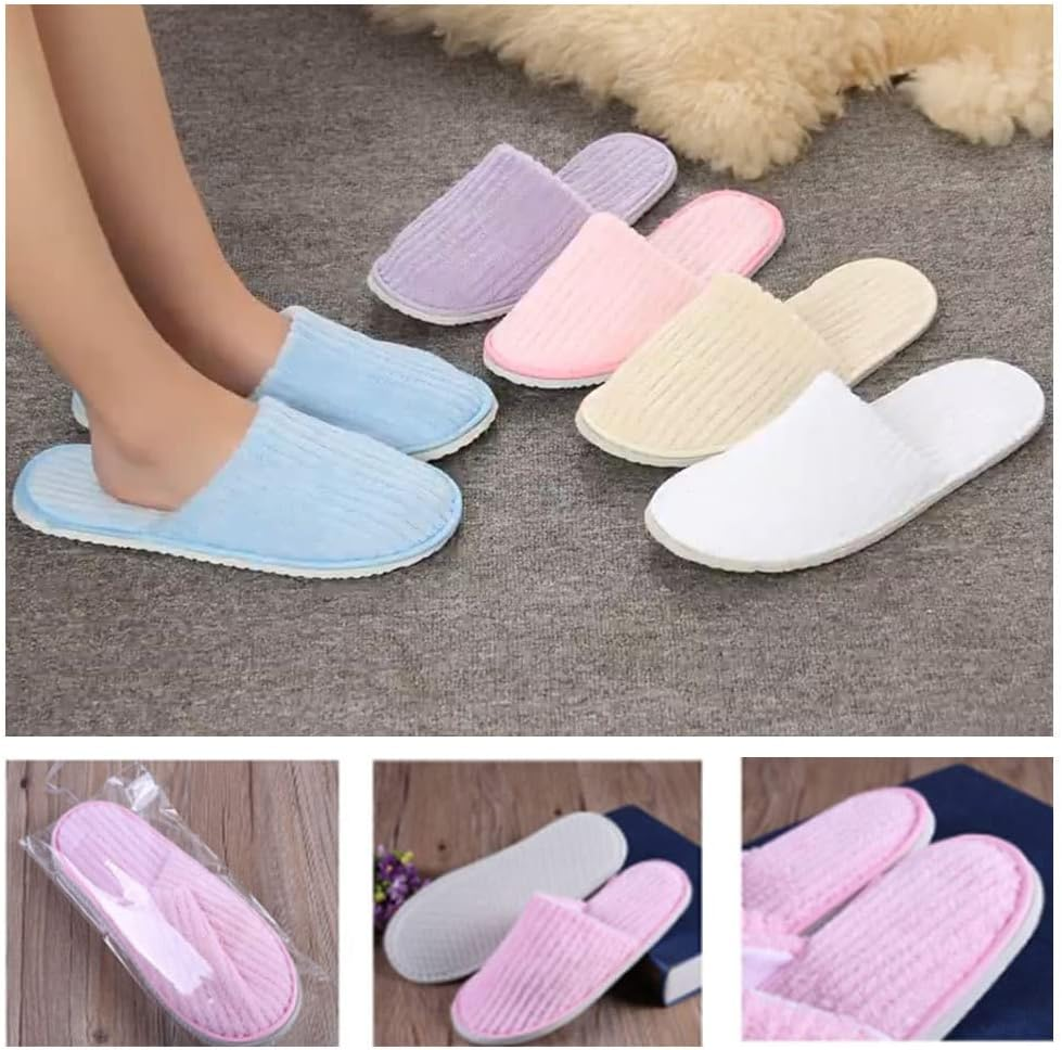 ZALHIN Coral Velvet Hotel Slippers | Unisex Adults Coral Fleece Slippers, Size 38-42 EU, Non-Slip, Washable, Lightweight, Closed Toe, Perfect for Home, Travel, Gift image number 5