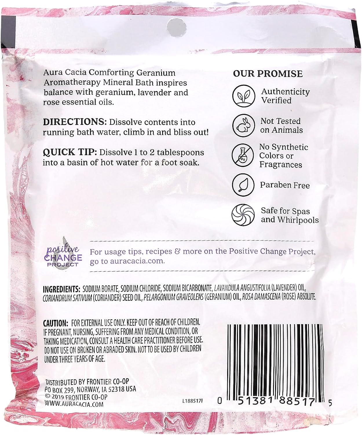 Aura Cacia Mineral Bath, Comforting Geranium, 2.5 Ounce image number 1