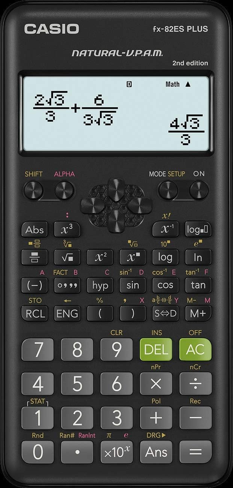 Casio Fx-82Esplus-2Wdtv Digital Calculator - Black image number 5