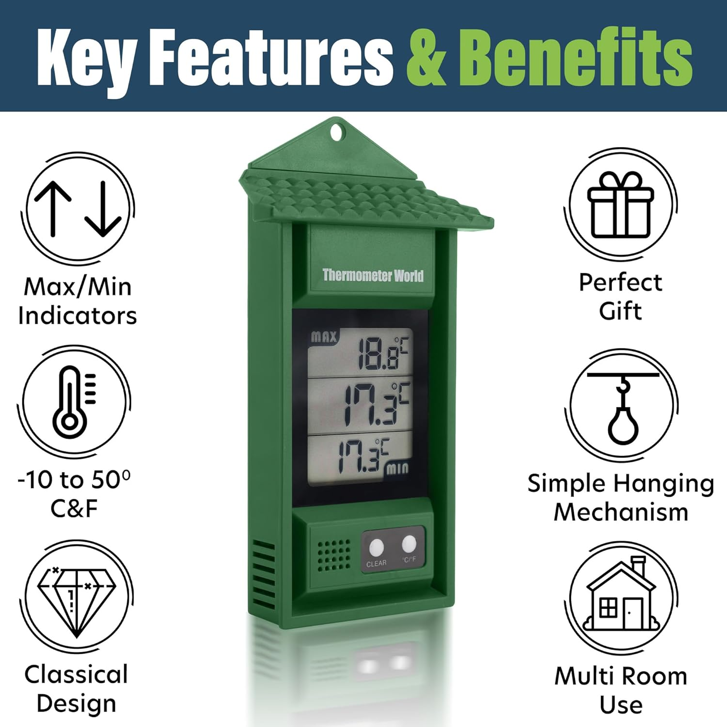 Max Min Thermometer Digital - Garden Greenhouse Room Growroom Conservatory Can Be Used Indoor or Outdoor image number 6