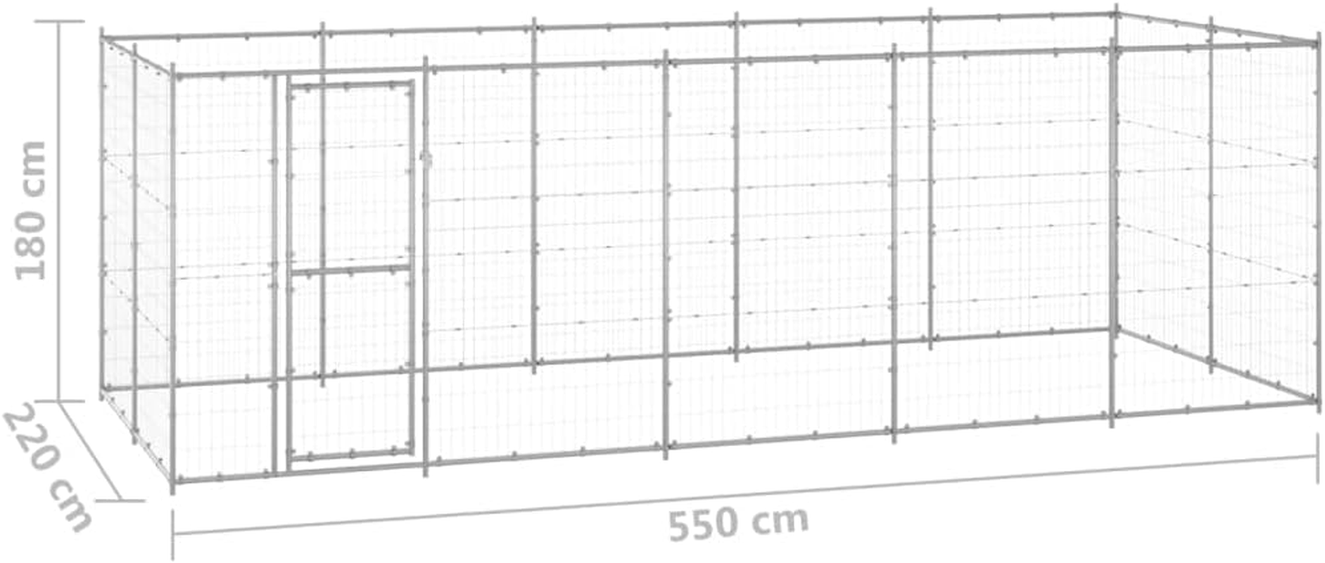 Outdoor Dog Kennel Galvanised Steel Large Pet Enclosure 12.1 M&sup2; Backyard Safe image number 5