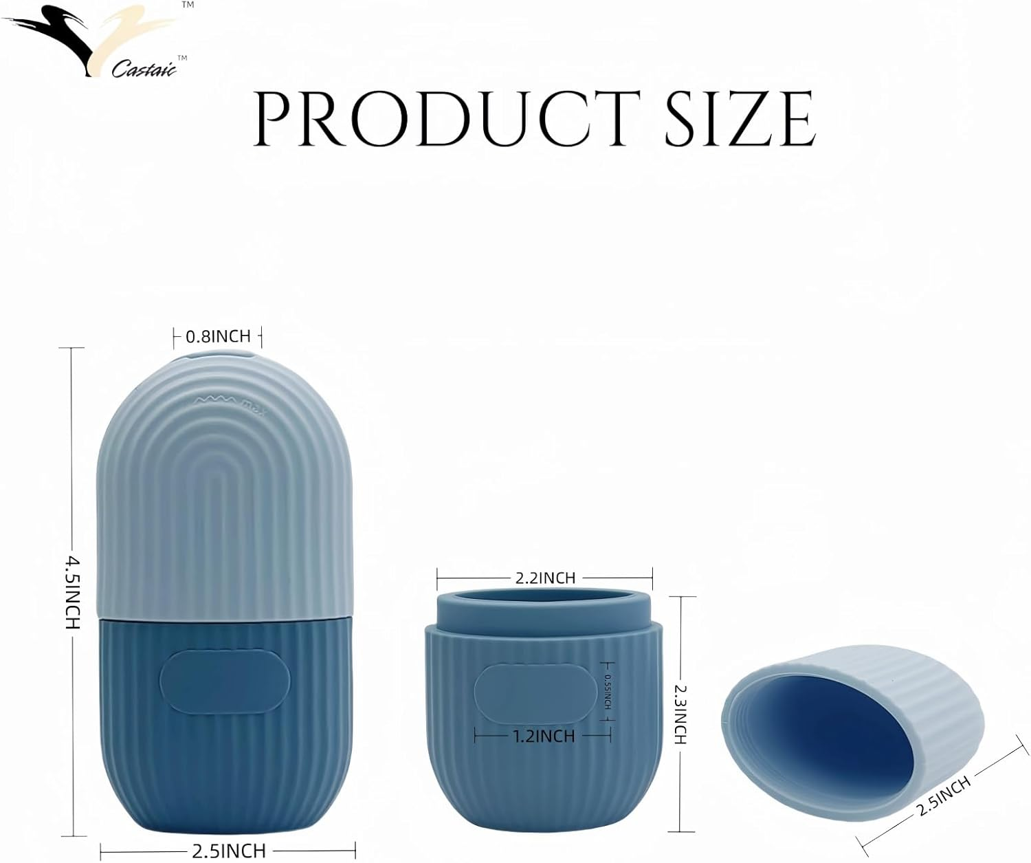 Castaic Ice Face Roller, Food-Grade Silicone Ice Facial Rollers,Remove Dark Circle Pore Fine Lines (Blue) image number 3