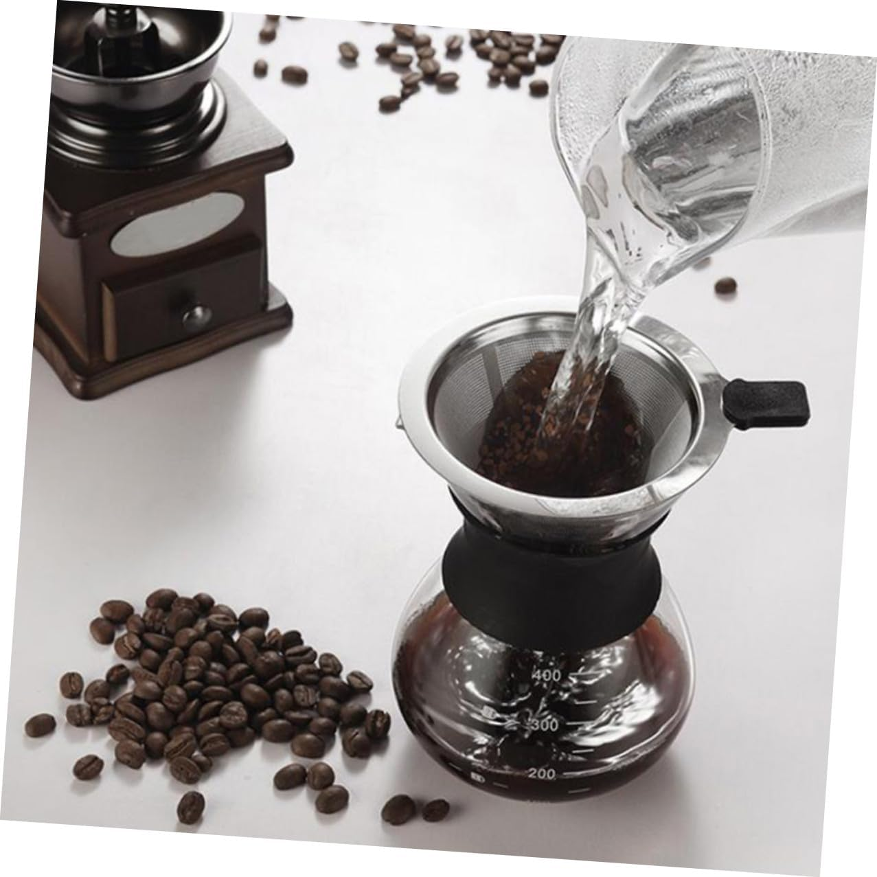 Toyvian Stainless Steel Coffee Filter Mesh Strainer, Rust-Proof Reusable Beverage Sifter with Handle, Multipurpose Paperless Coffee and Tea Funnel for Hand Drip Brewing Random Style image number 2