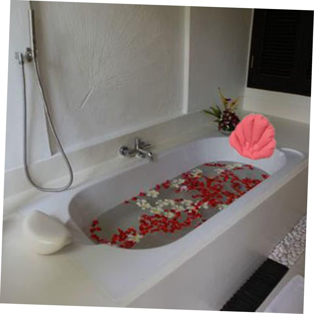 Beavorty 2Pcs Inflatable Bath Pillow Suction Cups Comfortable Spa Headrest Cushion for Bathtub Bathroom Use Random Color image number 2