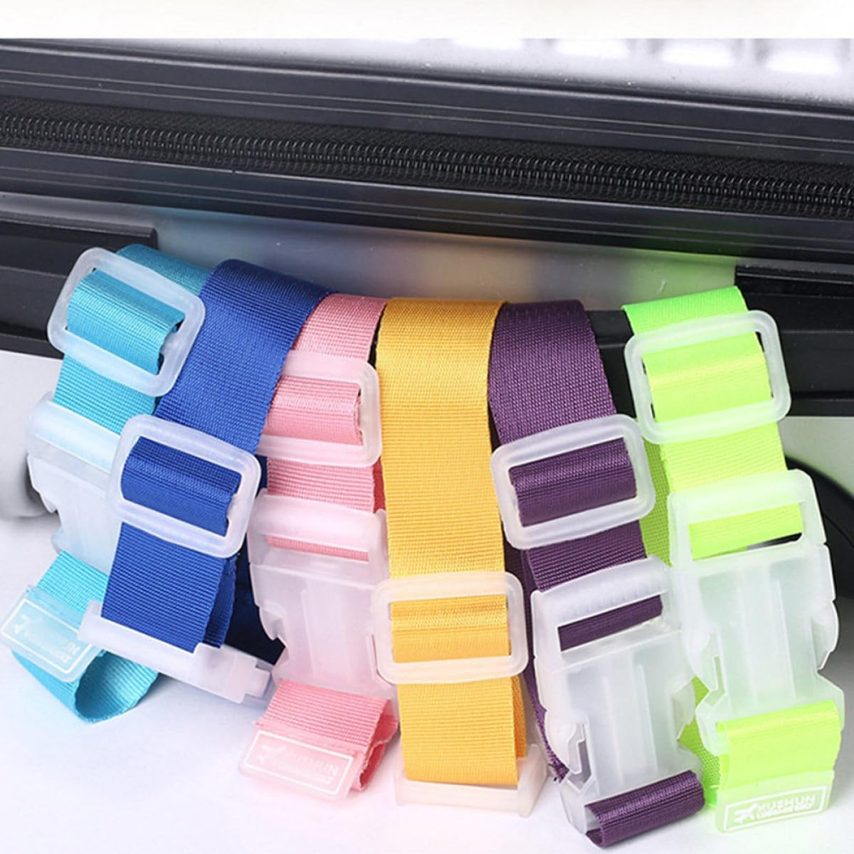 Didiseaon 6Pcs Luggage Buckle Straps Lightweight Travel Baggage Belt with Strong Load-Bearing Capacity for Suitcase Security and Easy Packing Organizer Random Color image number 3