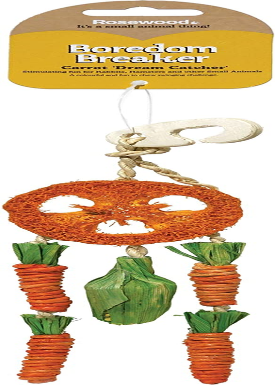 Boredom Breaker Carrot Dream Catcher for Small Animals, Clear