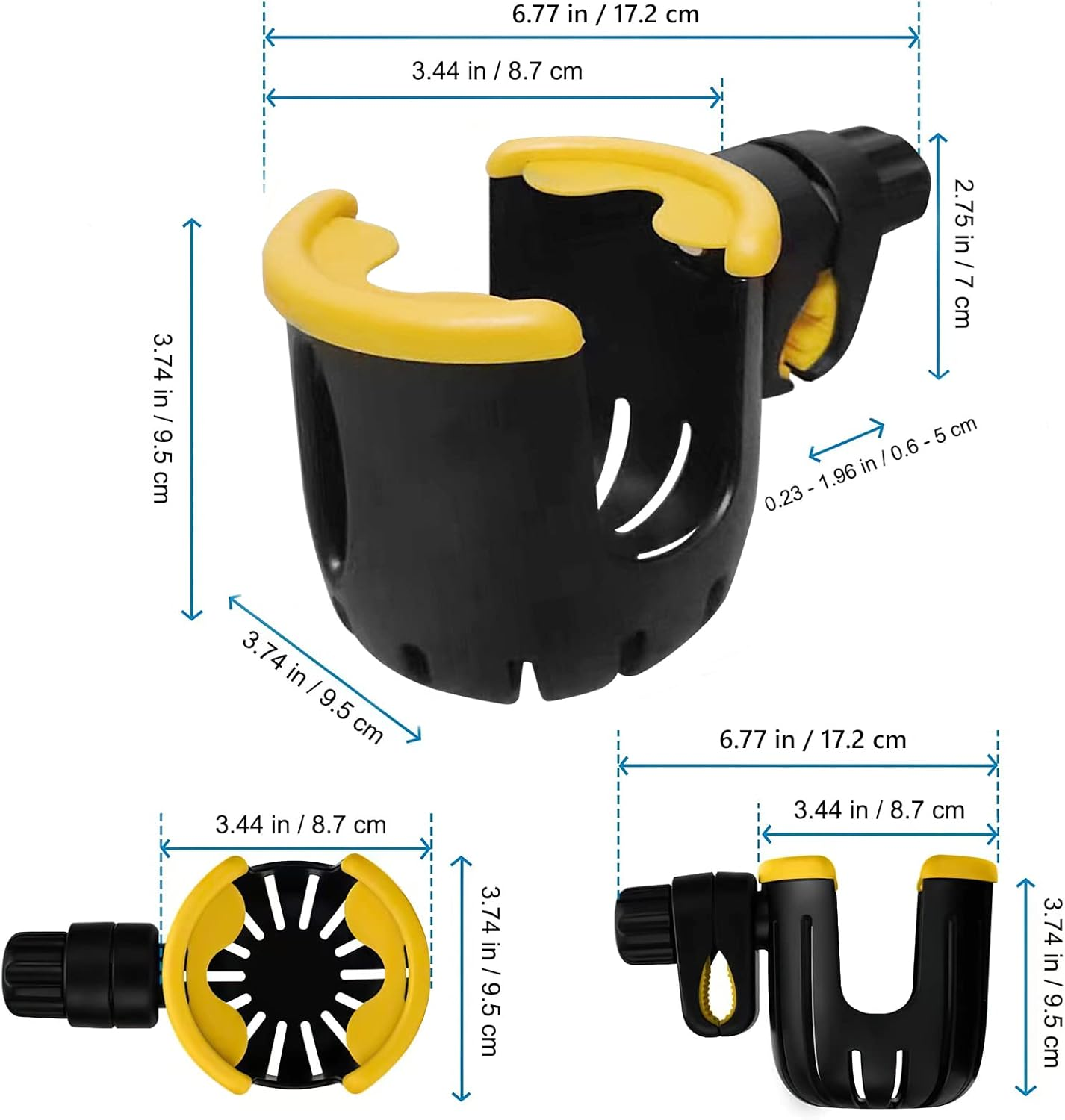 Universal Bicycle Water Bottle Cage, Bike Cup Holder, Large Caliber Designed Cup Holder for Bottle with Handle, Cycling Water Drink Holder for MTB, Road Bike, Mountain Bikes, Wheelchair, Walker