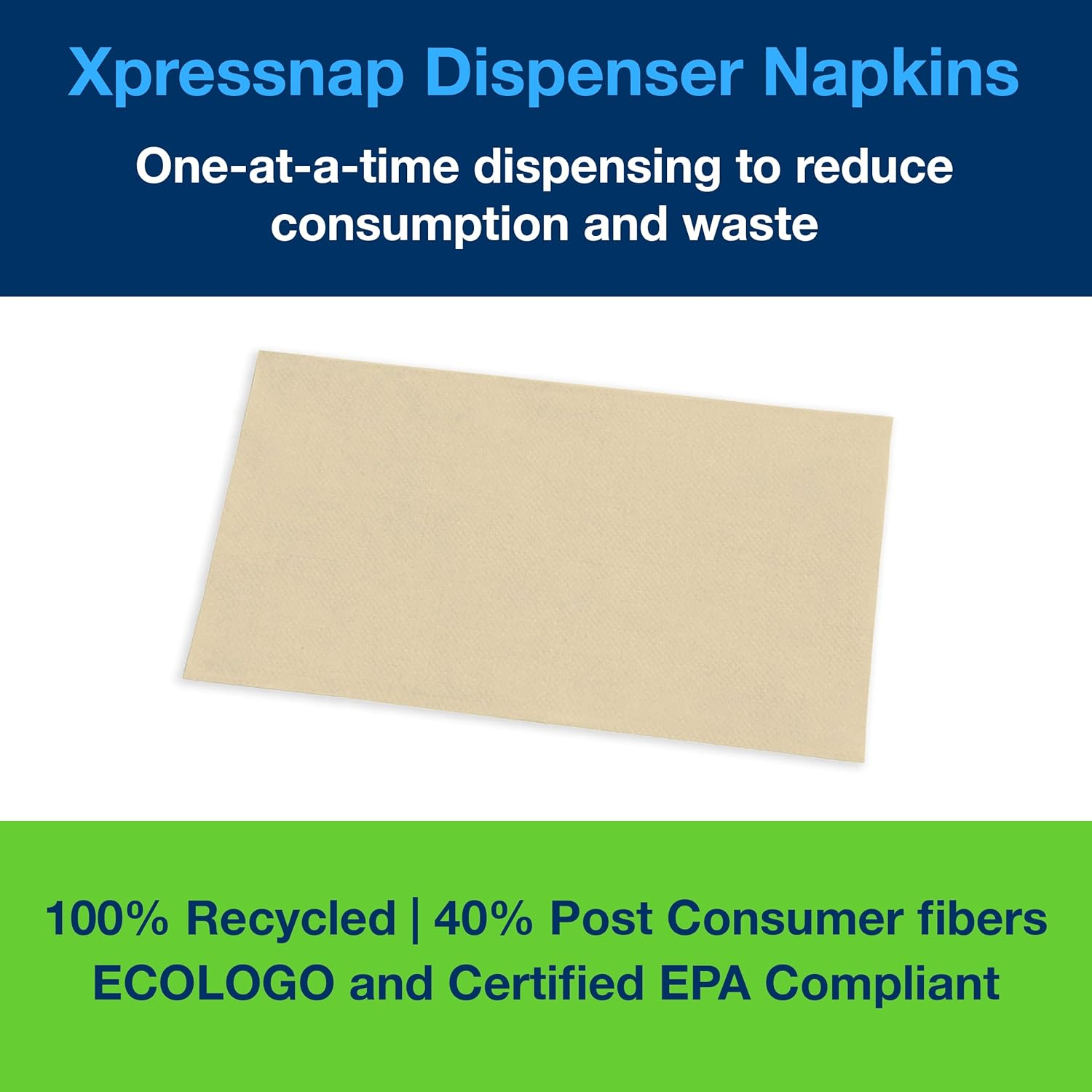 Tork Xpressnap Natural Dispenser Napkin N4, Recycled 1-Ply, 21.6Cm X 33Cm, 12 Packs X 500 Napkins, 2297323 image number 6