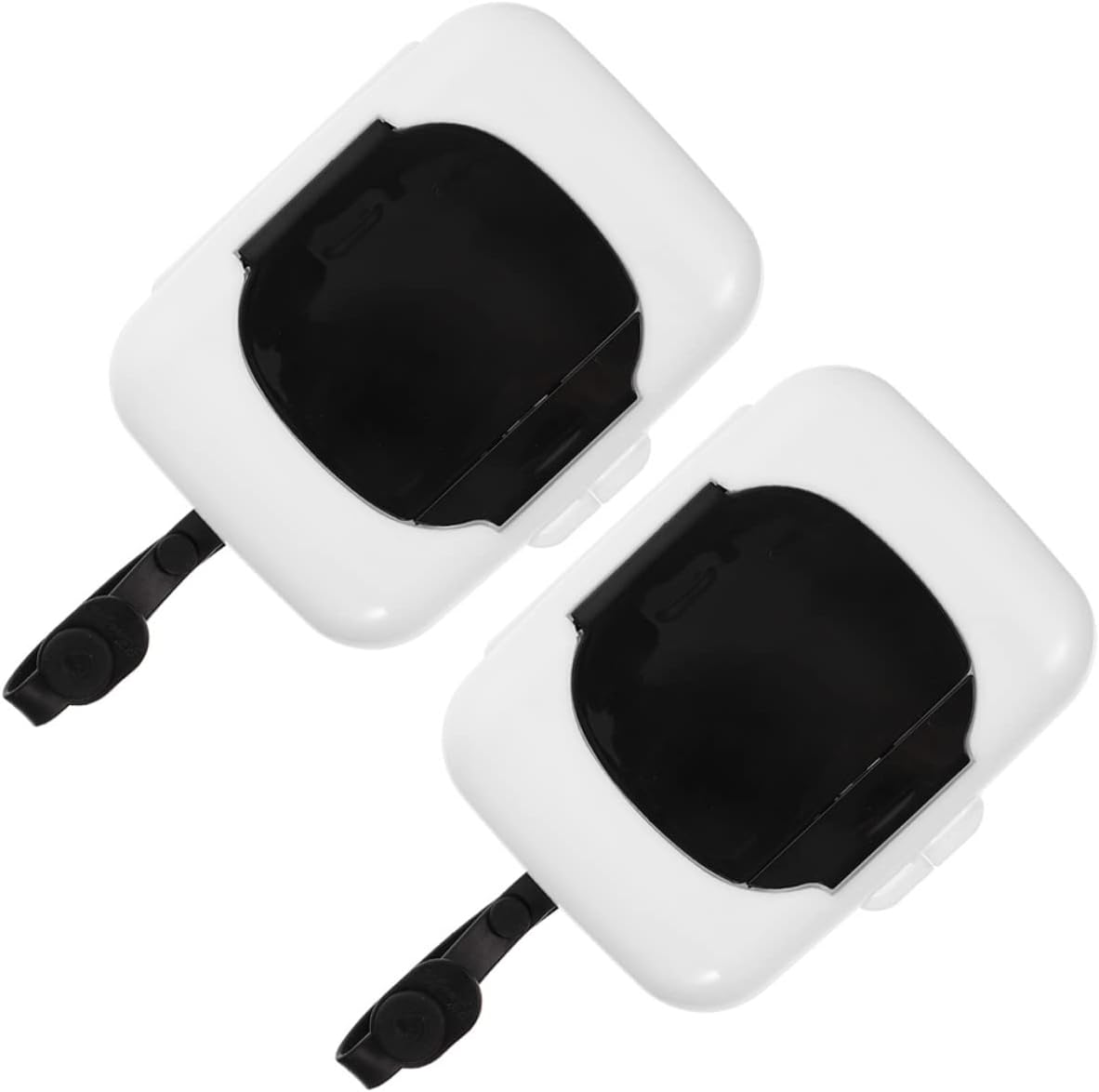 Baby Wipes Dispenser Portable Travel Wipe Holder Case Refillable Black 2Pcs Suitable for Diaper Bags and Outdoor Use image number 5