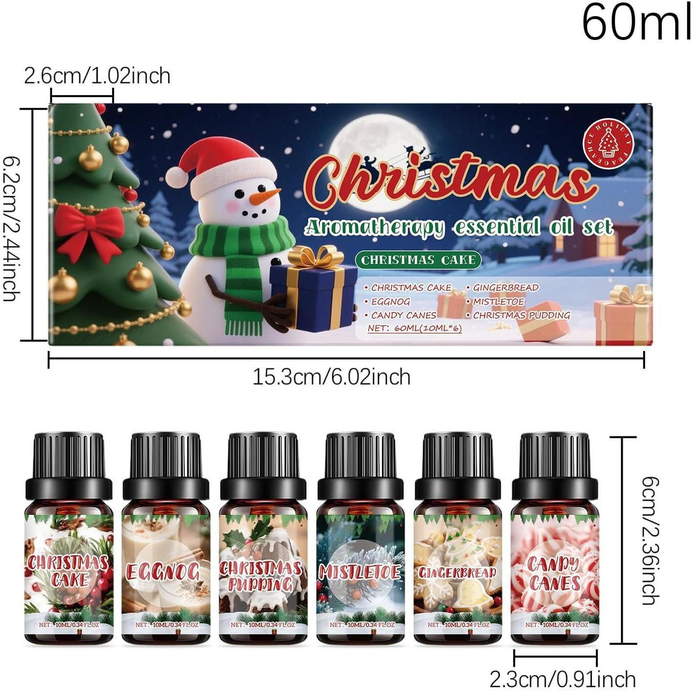Wezalget Oils for Diffuser, 6 Pieces Set of Aromatherapy Oils Christmas &ndash; Autumn Ambient Perfumer for Purifier Soap Meditation Spa Birthday image number 3