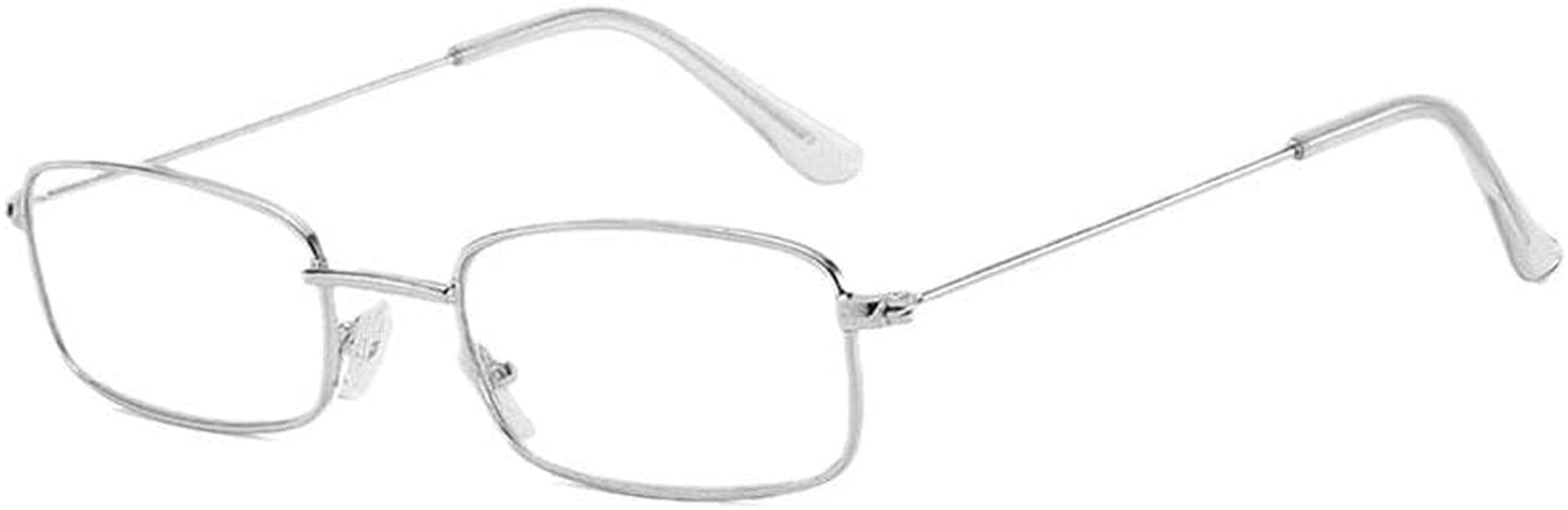 Small Square Clear Lens Glasses for Women Men Rectangle Metal Frame Eyeglasses Cosplay Party Costume Eyewear image number 6