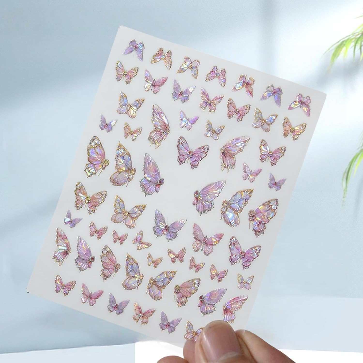 Butterfly Nail Art Stickers,5D Embossed Adhesive Decals Nail Art Supplies,Manicure Accessories for Women Girls DIY Nail Art Decorations Supplies (Butterfly) - Butterfly image number 5