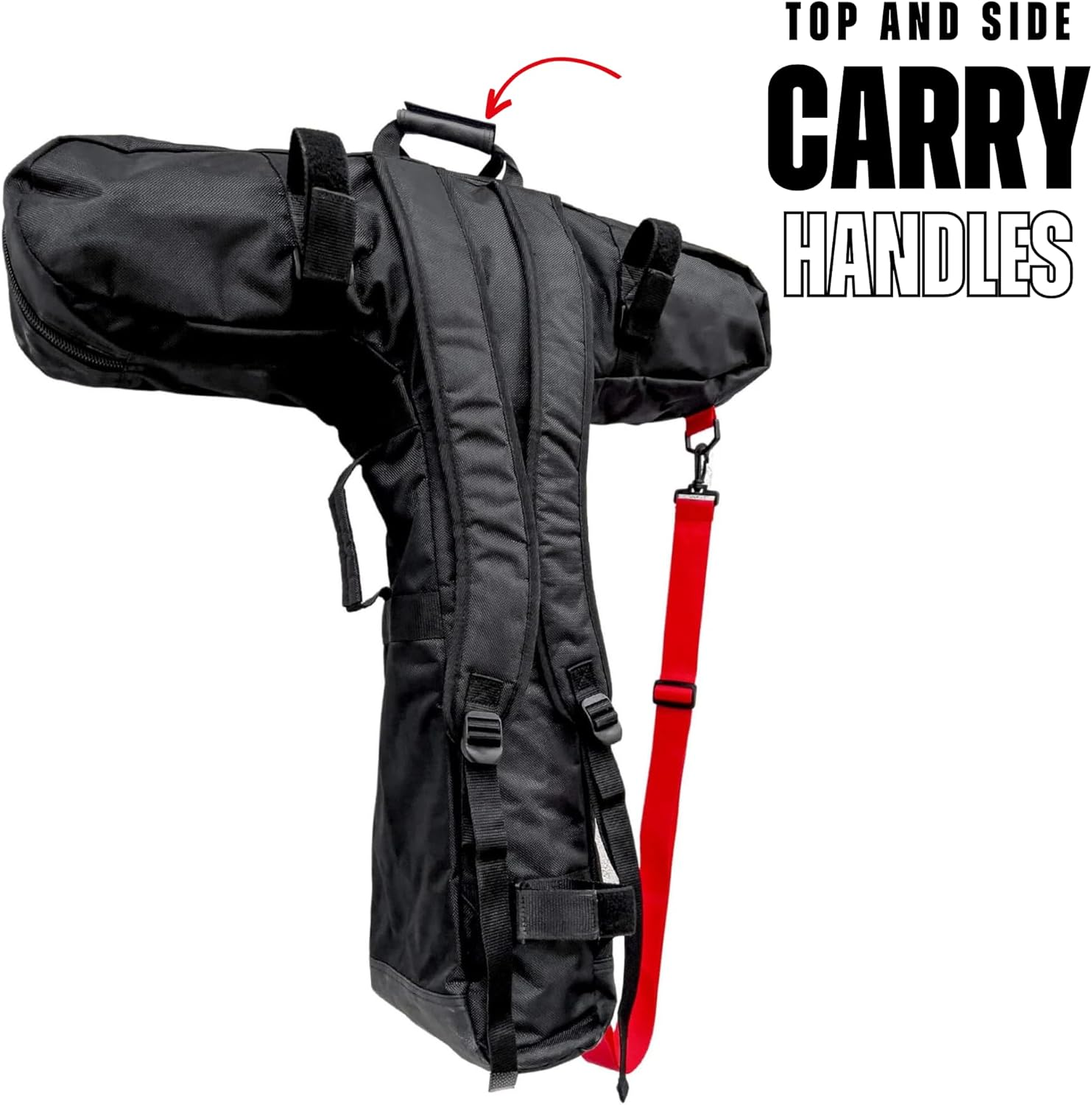 Core Stunt Scooter Travel Bag - Suitcase/Carry Luggage for Kids & Complete Stunt Scooters, Lightweight Carry on Soft Shell Bag for Travelling Scooter Waterproof Heavy Duty Sports Luggage - Black/Red