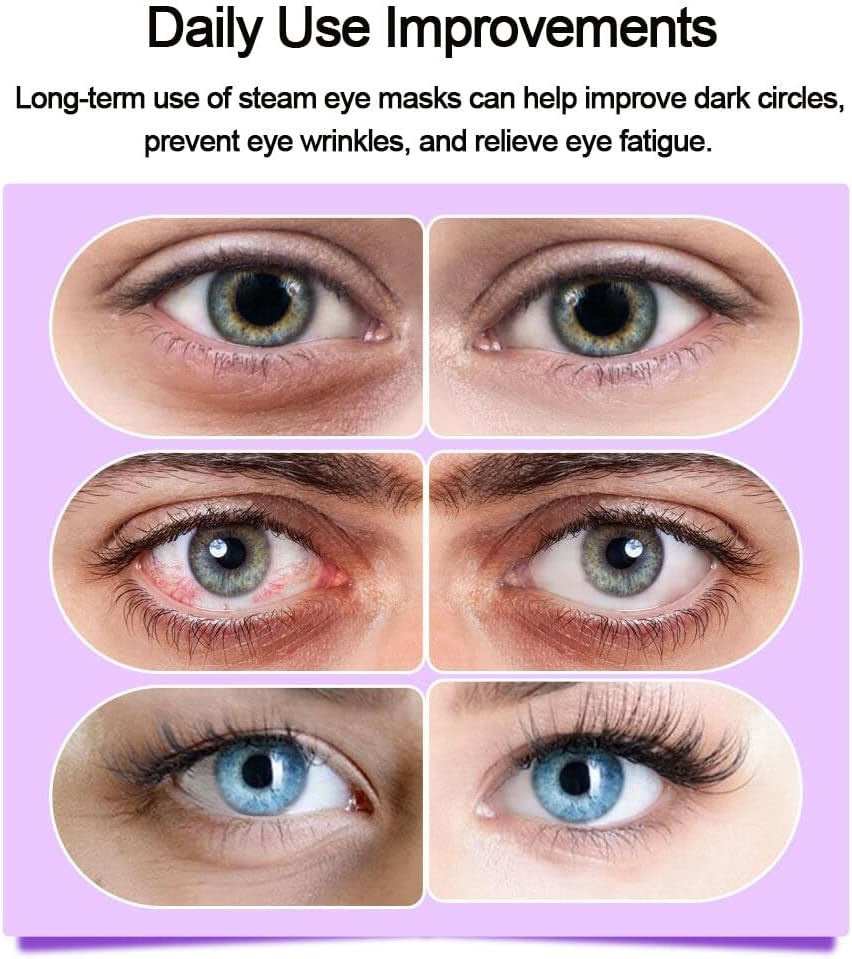 Dolemay Steam Eye Mask,10 Packs Heated Eye Mask Warm Compress for Eyes Disposable Heated Sleep Eye Mask for Dry Eyes Dark Circles Relax Comfortable Self Heating Warm Eye Mask for Travel Home Office