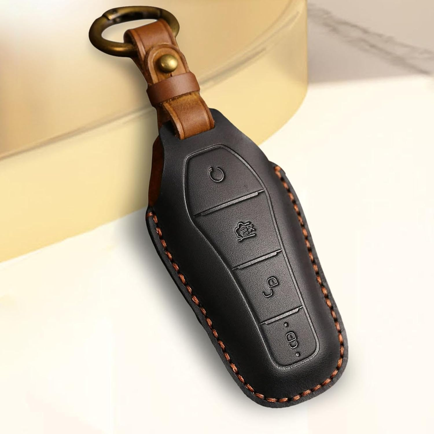 Magideal Car Key Fob Cover Key Case Automotive Accessories Portable Full Protection Smart Key Protector for Dolphin Seal Atto 3, Black