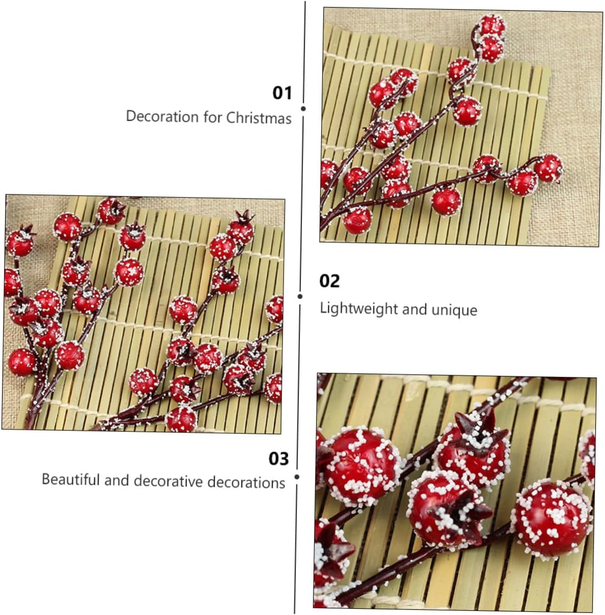 1Set Fake Pomegranate Decorations Simulated Christmas Supplies for Home Living Room and Bedroom Decor Realistic Red Lightweight and Attractive image number 2