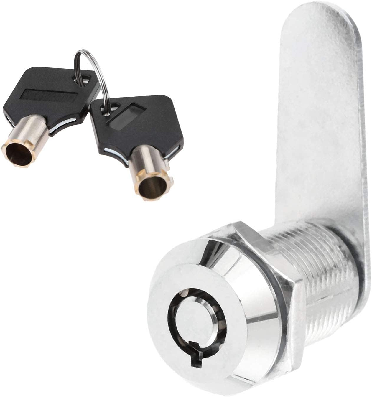 Drawer Tubular Cam Lock 25Mm Zinc Alloy Security Drawer Cam Cylinder Lock with 2 Keys for Door Mailbox Cabinet Cupboard Letterbox image number 2