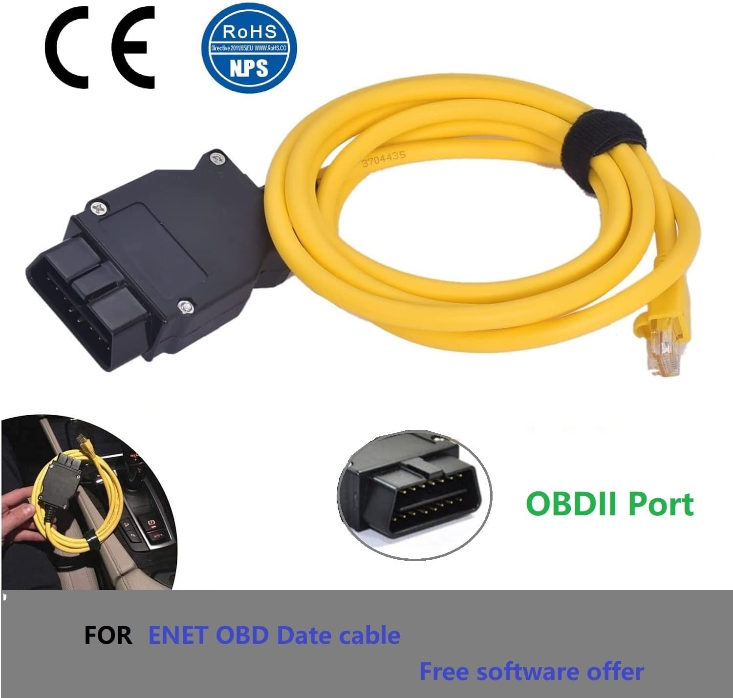 Bmw Enet Cable Rj45 Obd Enet Ethernet Kabel Obd2 Cable Cable E-Sys Coding F-Series for BMW