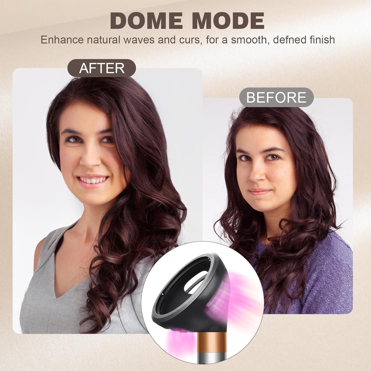 GENCAM Wave and Curl Diffuser Attachment Compatible with Dyson Airwrap Style, Airwrap Curl-Defining Diffuser Compatible with Dyson for Wavy, Curly, and Coily Hair, Enhance Natural Curls image number 4