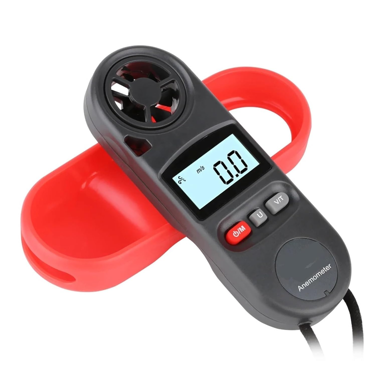 Anemometer, Portable Anemometro, Thermometer, Wind Speed Gau Meter Windmeter, Hand-Held Anemometer