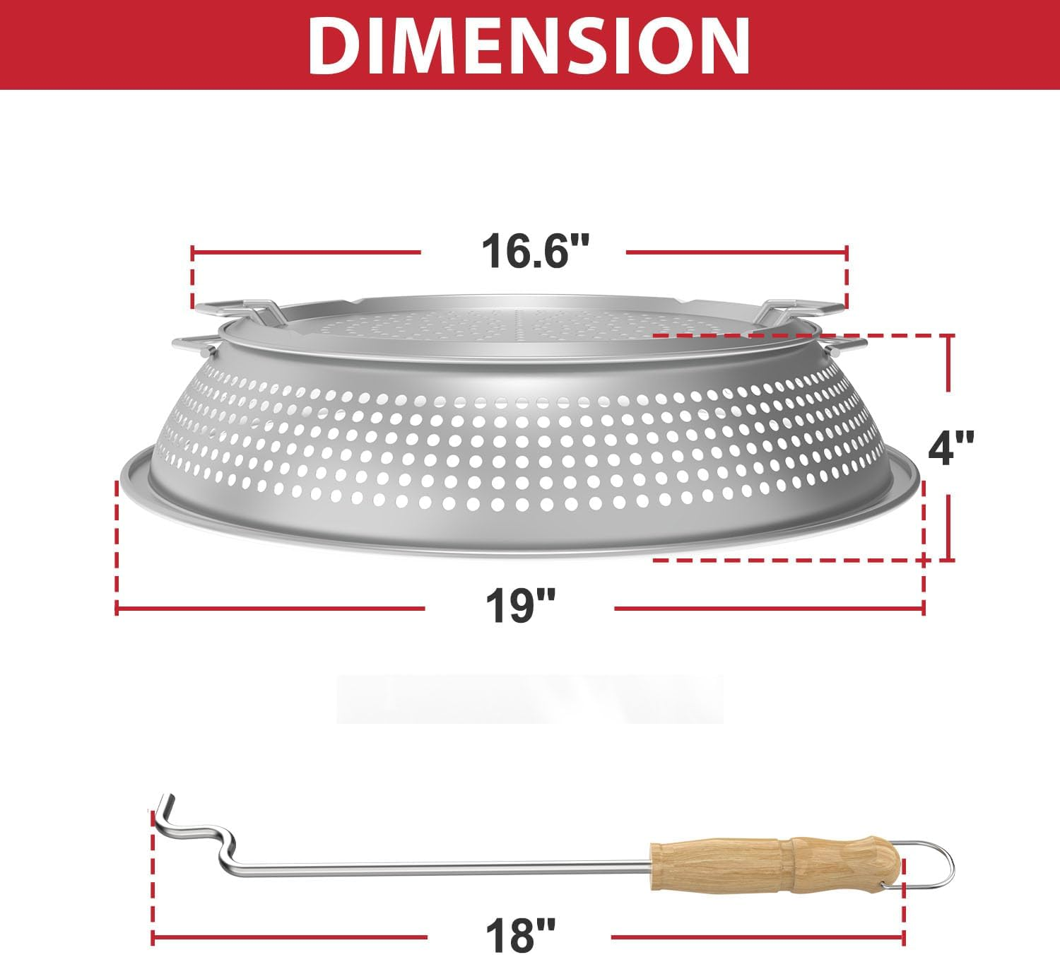Stainless Steel Fire Pit Spark Protector Screen Mesh Protective Spark Screen (For Solo Stove Bonfire 19.5 Inch)