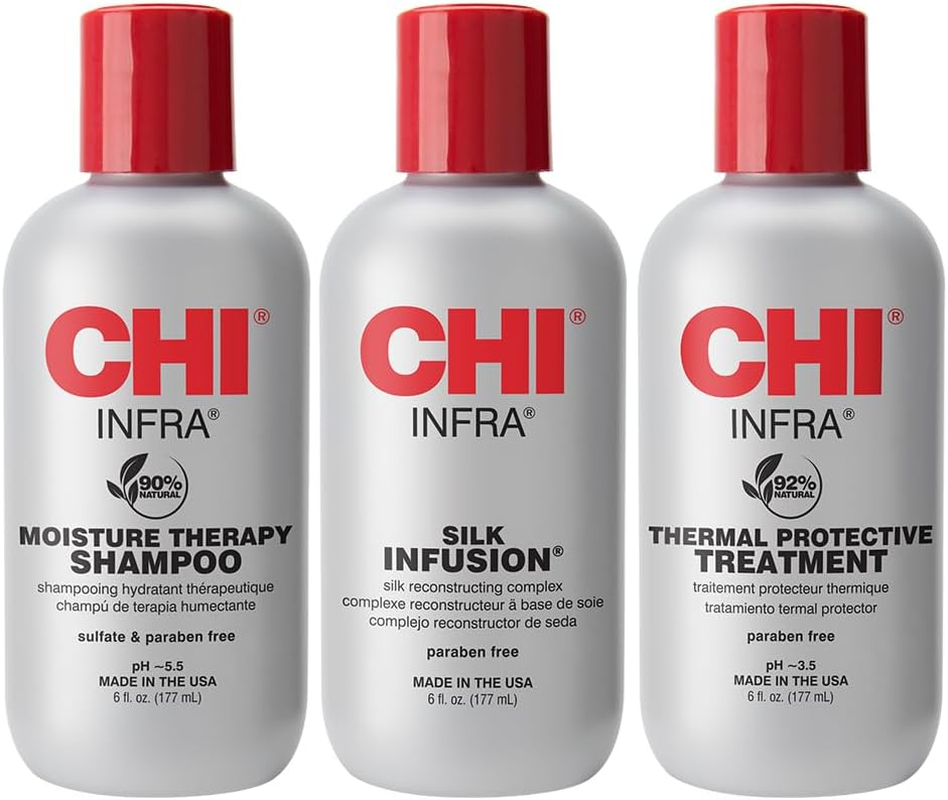 CHI CHI Infra Trio Kit for Unisex 3 Pc 6Oz CHI Silk Infusion, 6Oz CHI Infra Shampoo, 6Oz CHI Infra Treatment image number 4