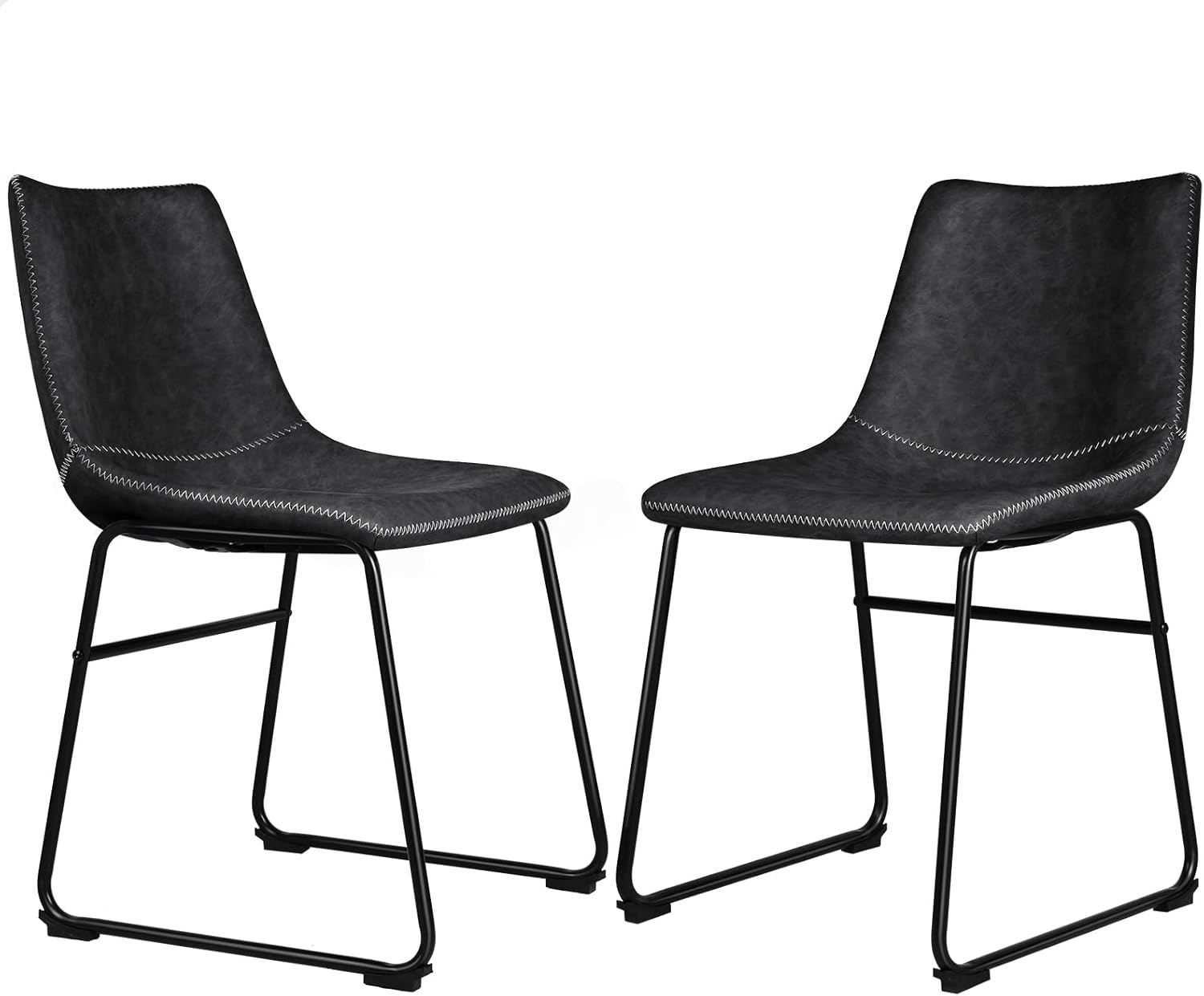 ALFORDSON Dining Chairs PU Leather Set of 2, Kitchen Chair with Metal Frame & Floor Protector, Reading Seating for Home Cafe Coffee Table, Max 150Kg, Veda Green
