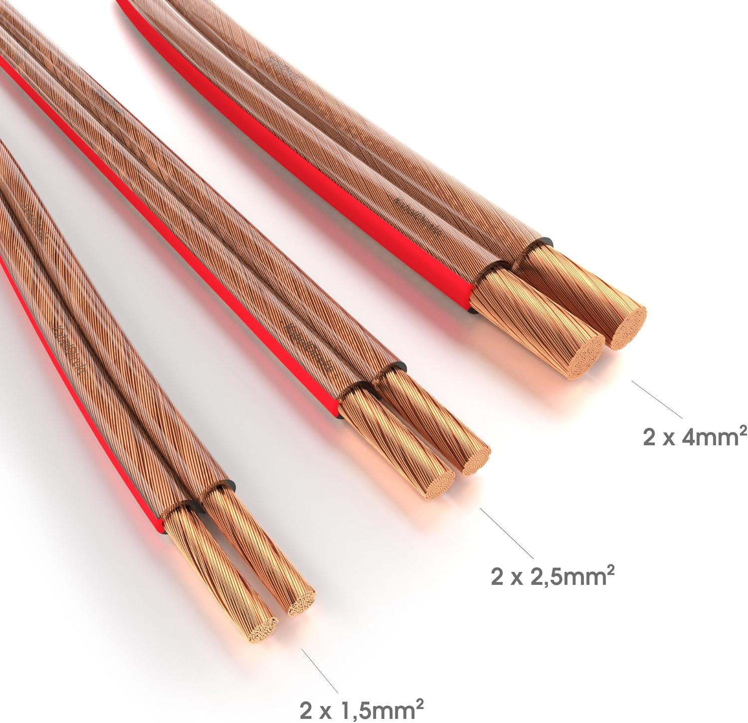 Kabeldirekt &ndash; Pure Copper Stereo Audio Speaker Wire & Cable &ndash; Made in Germany &ndash; 16 AWG Gauge &ndash; 50 Feet &ndash; (For Hifi Speakers and Surround Sound Systems, Pure Copper, with Polarity Markings) image number 6