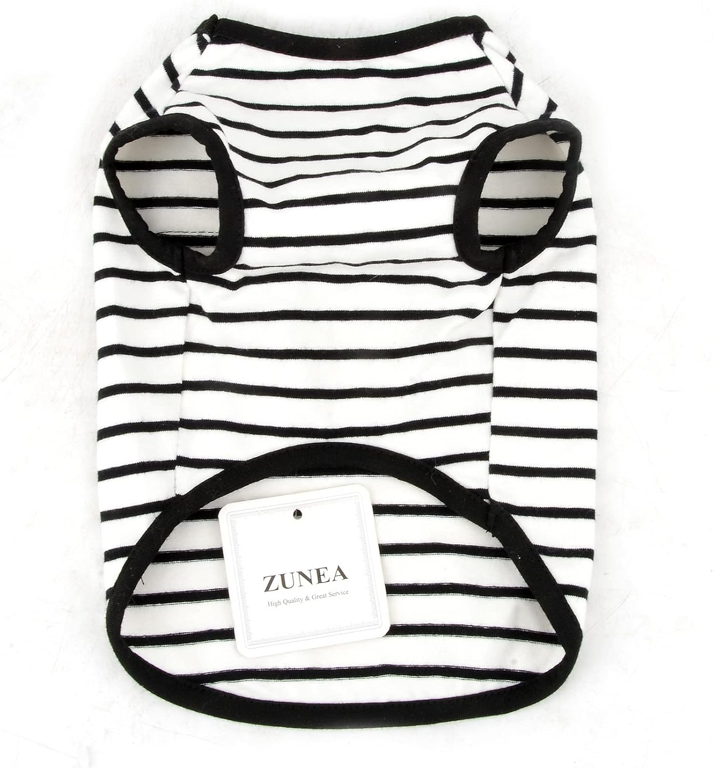 Zunea Dog Shirts for Small Dogs Summer Puppy Pet Clothes T-Shirts Soft Cotton Vest Striped Breathable Sleeveless Tank Top Pet Cats Chihuahua Basic Tee Shirt Apparel for Dogs Girls Boys Black XXL image number 3