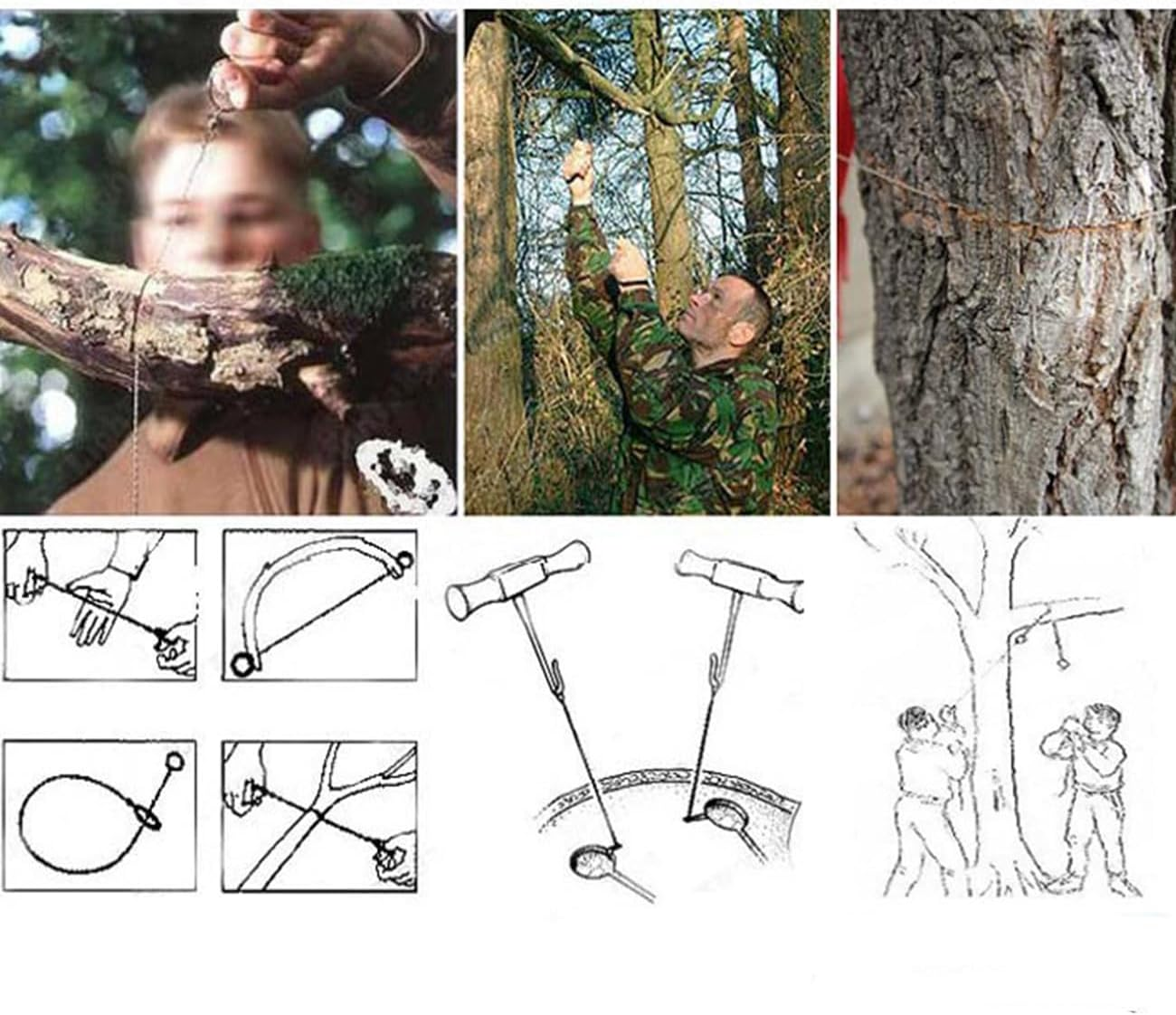 Pocket Chainsaw Outdoor Wire Saw Mini Stainless Steel Wire Saw Cable Gear Pole Saw Chainsaw Outdoor Tools for Outdoors Survival Equipment Camping Gear image number 3