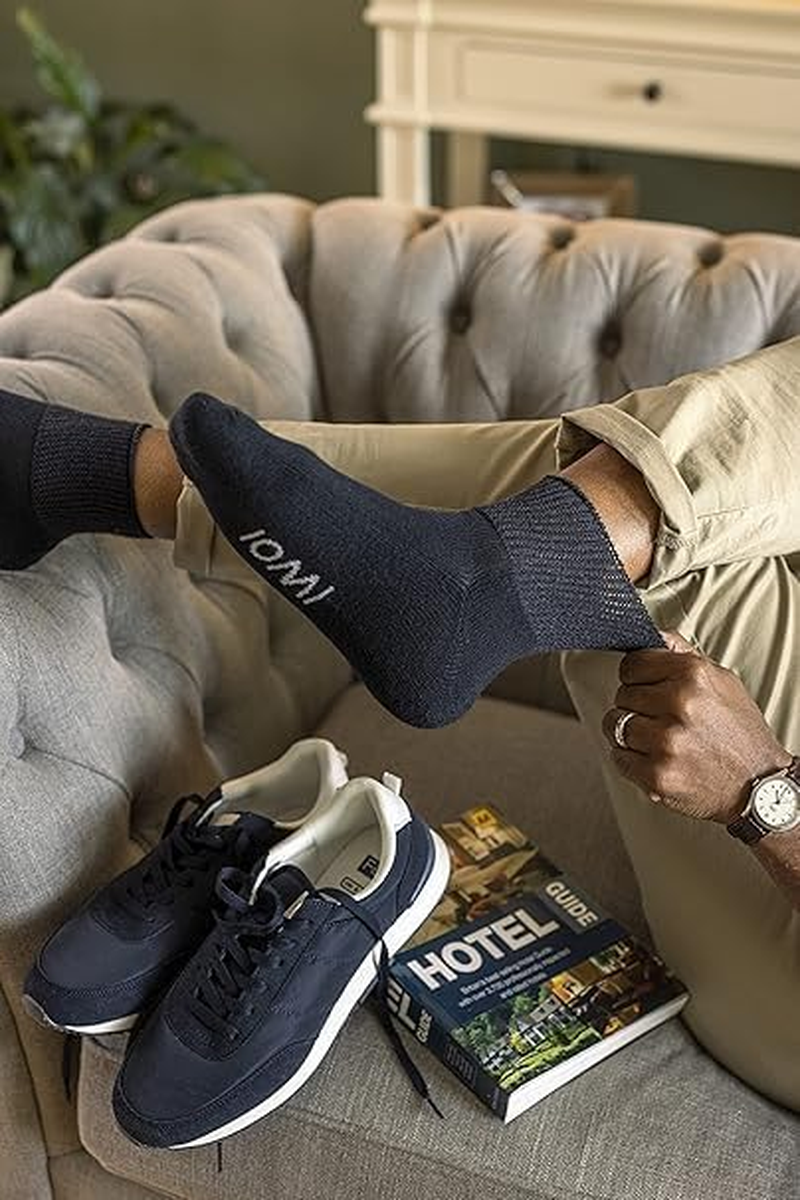 IOMI Footnurse | 3-Pack Extra Wide Non-Elastic Low-Cut Diabetic Ankle Socks | Gentle Grip Top, Soft & Breathable | Black | Unisex image number 2