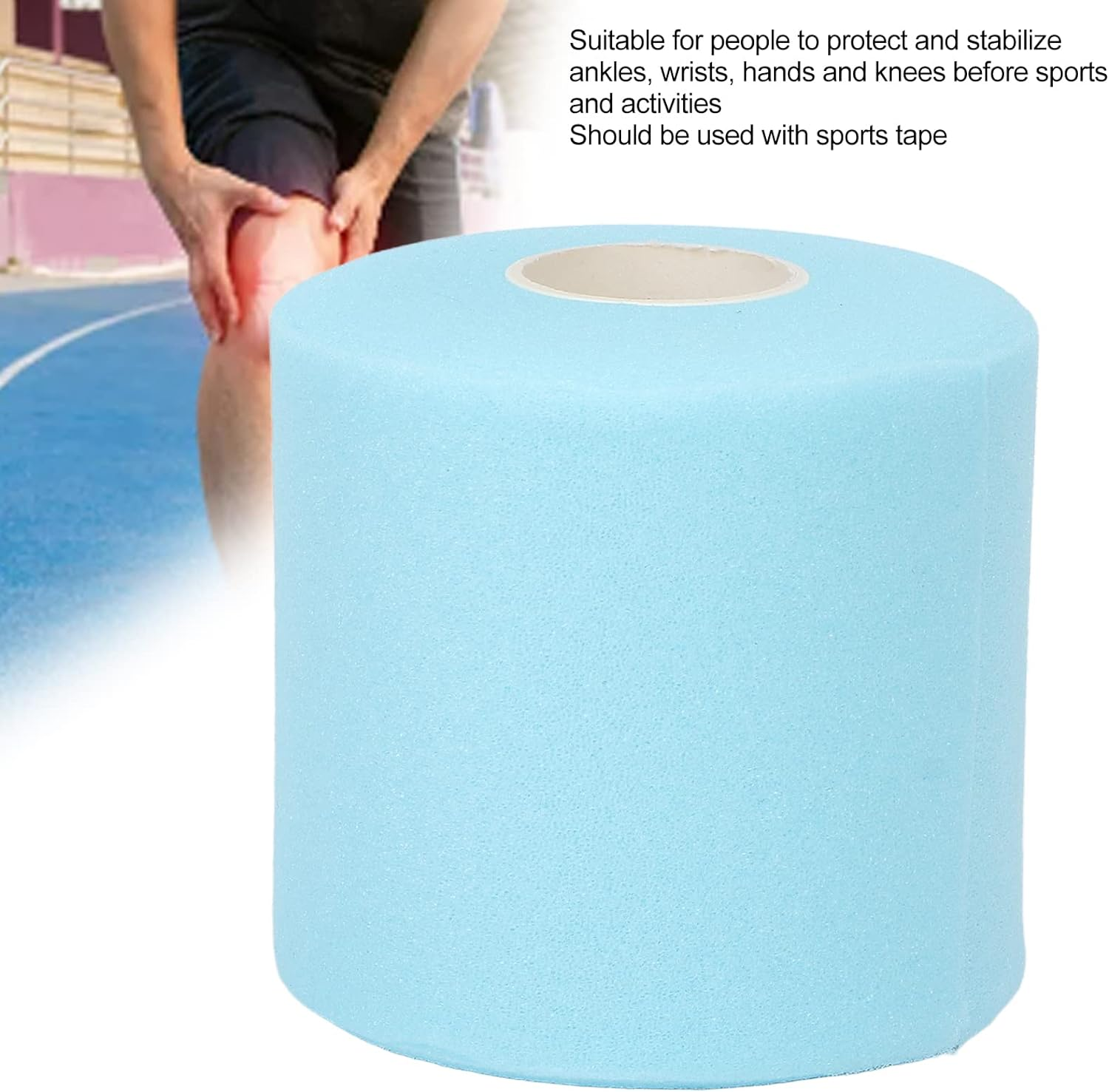 Foam Underwrap, Mutifunctional Breathable Prevent Body Hair Loss Ankle Protection Pre Wrap Athletic Tape for Sports for Hands Blue image number 1