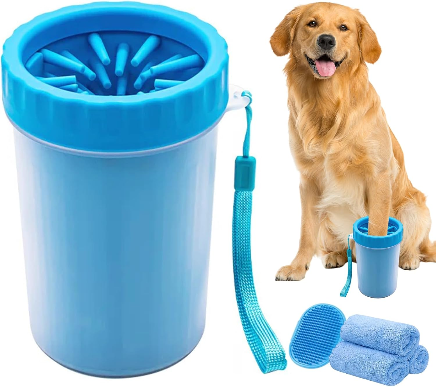 Dog Paw Cleaner, Paw Muddy Paw Cleaner, Dog Paw Washer, Pet Foot Cleaner for Small Medium Large Breed Dogs/Cats, with 3 Absorbent Towel image number 2