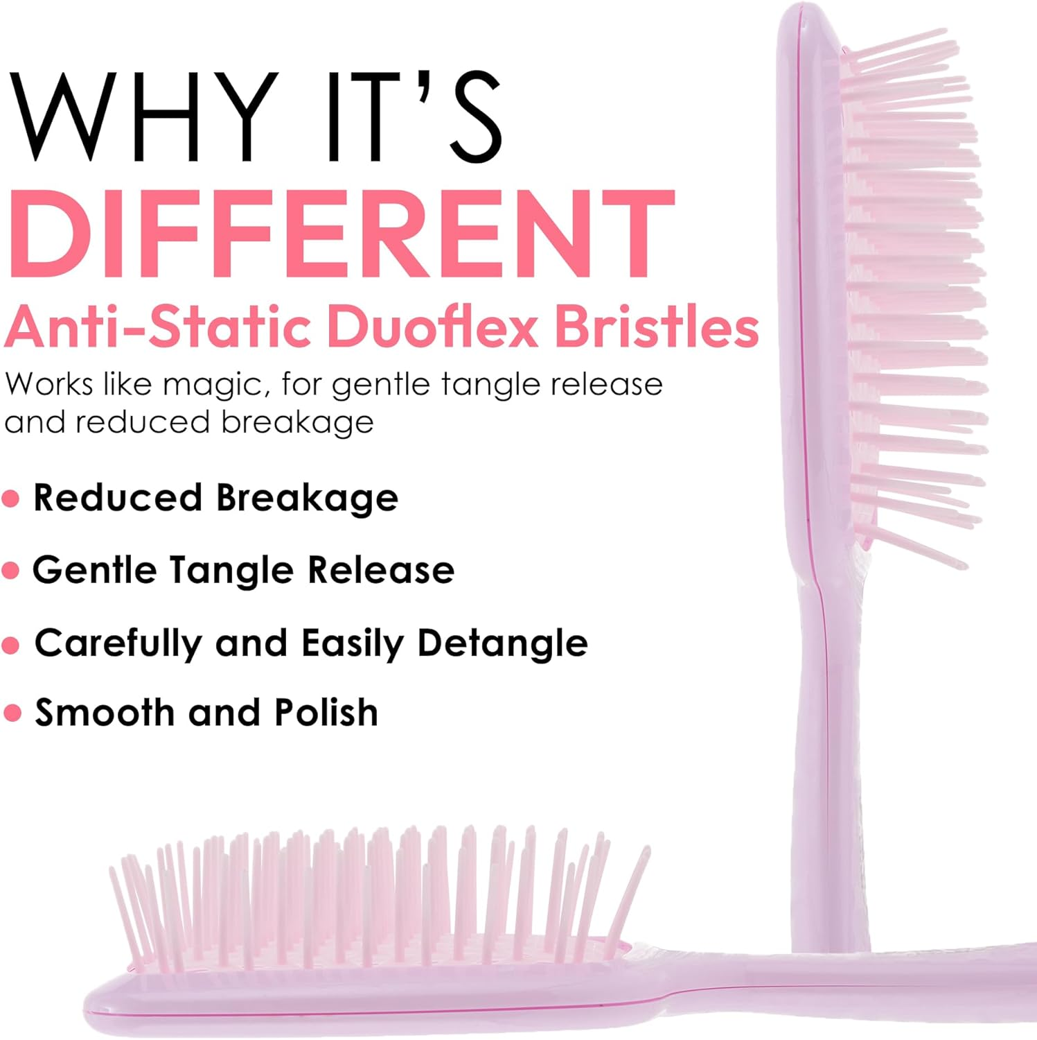 Detangling Brush for All Wet or Dry Hair Types - Pain-Free Brushing, Vented Hair Brush - Lightweight Handle with Extreme Flex to Contour to Scalp (Amethyst) image number 5