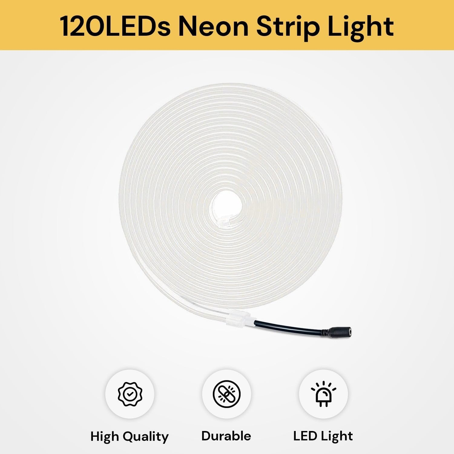 EZONEDEAL Led Neon Rope Lights, 16FT Led Strip Lights, Flexible Rope Lights, Waterproof IP65, DIY Design, Smart LED Lights for Bedroom Indoor Living Room, Bedroom, Holiday, Outdoors Decoration (White) image number 5