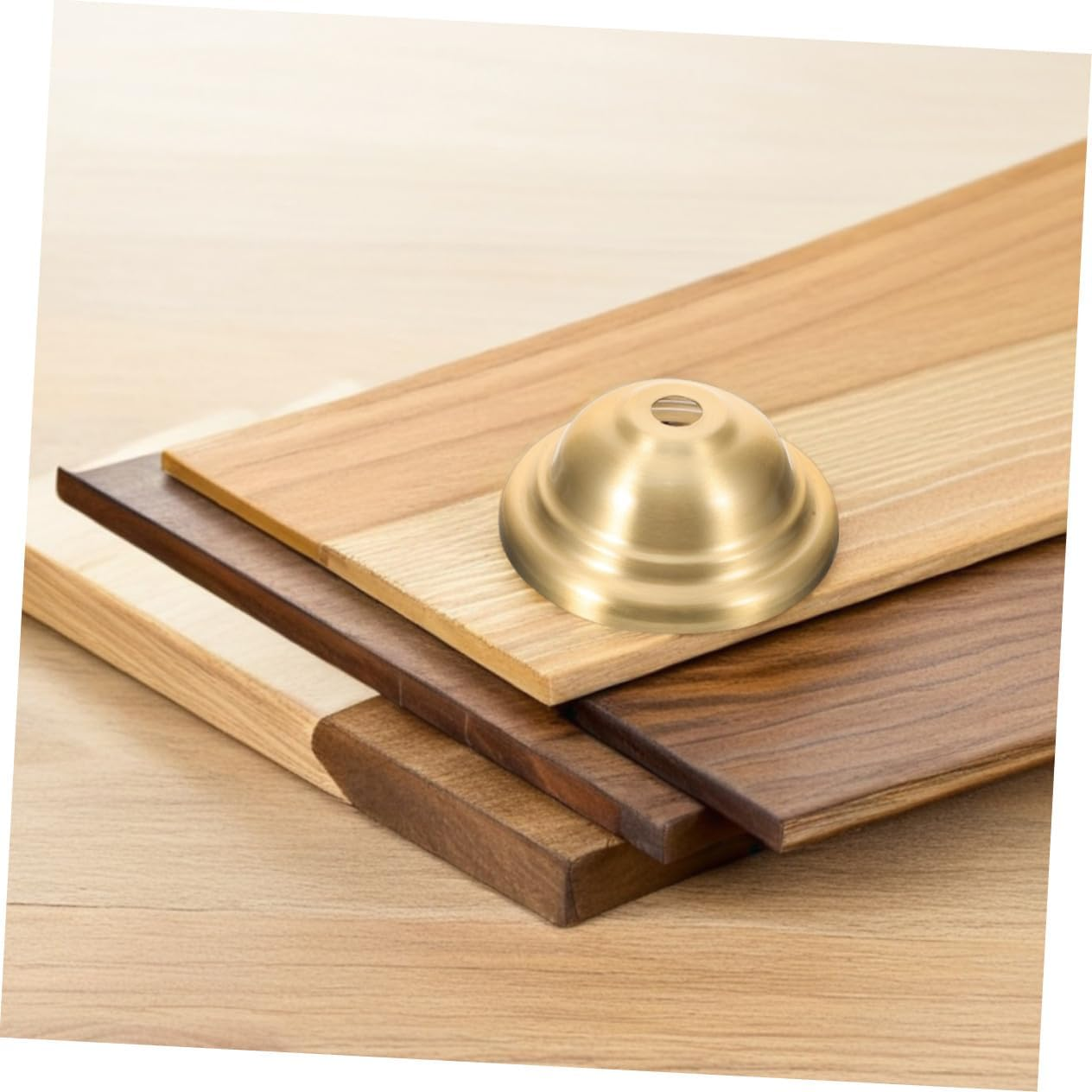 Toddmomy Pure Brass Chandelier Lamp Holder 2 Pieces Canopy with Large Mounting Plate Vintage Lamp End for Living Room and Dining Room Sturdy Ceiling Light Accessories image number 3