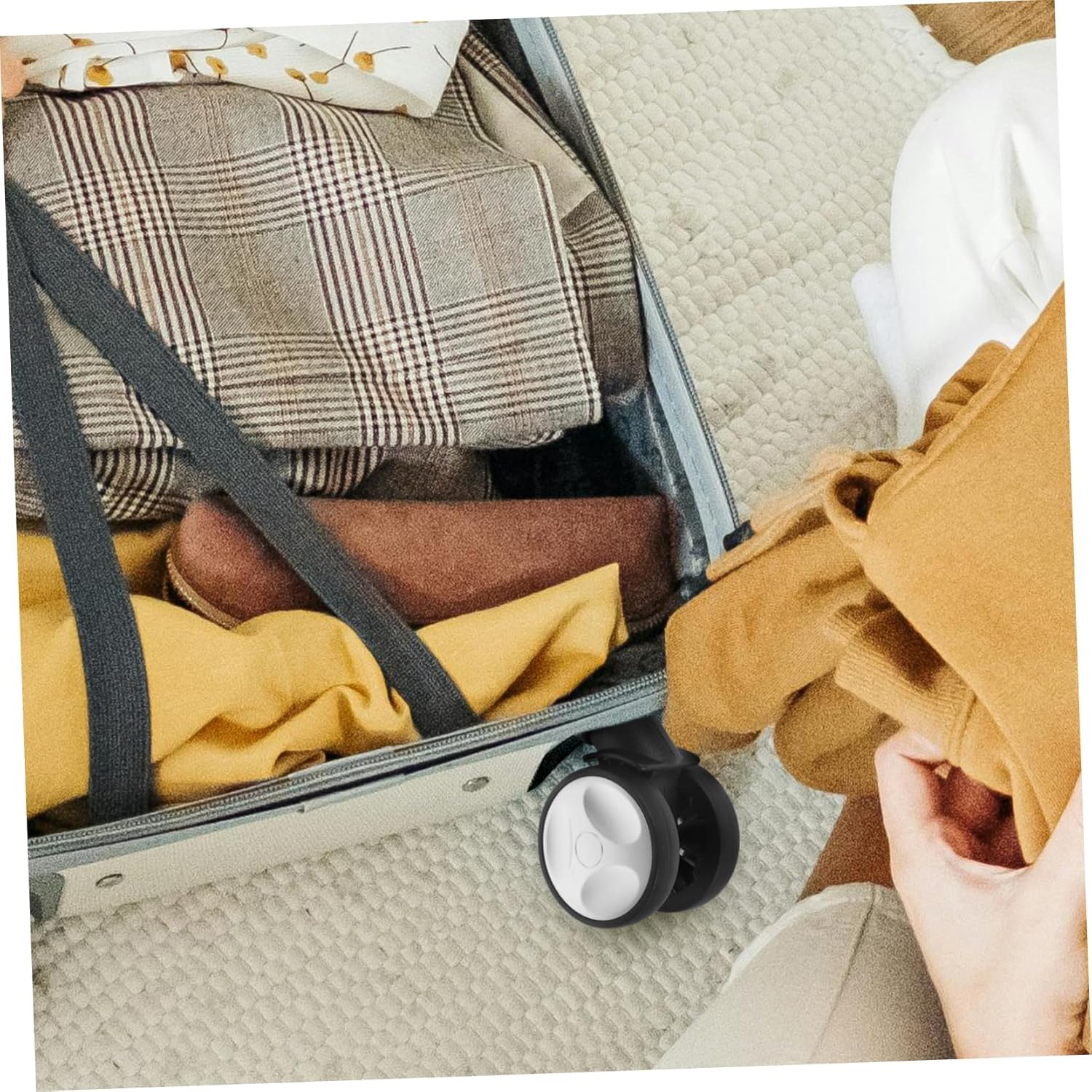 COLLBATH Travel Luggage Wheel Accessories Sturdy Plastic Suitcase Wheels Covers for Replacement