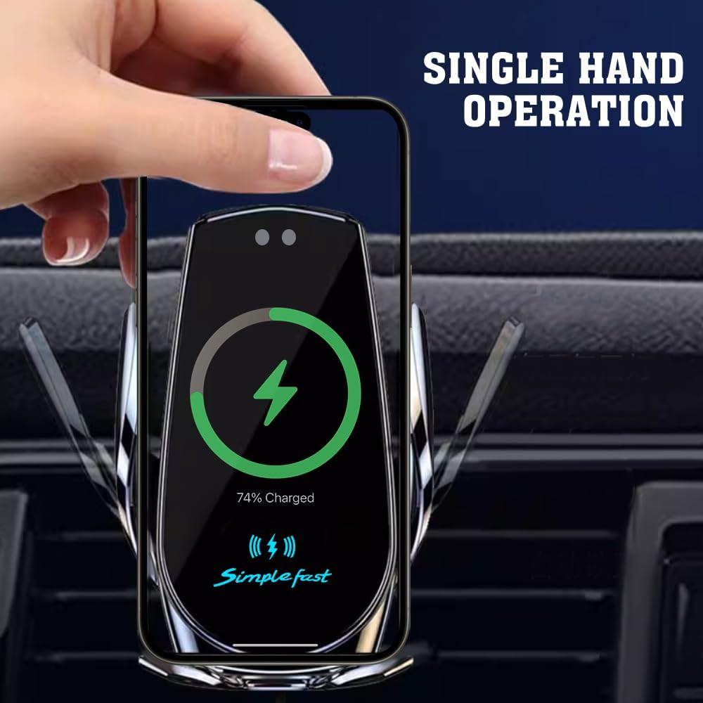 Wireless Car Charger,Qi 15W Fast Charging Electric Car Phone Holder Mount Automatic Clamping Vent Clip Windshield Dashboard for Iphone 17 16 15 14 13 12 Pro Max Samsung S25 S24 S23 Ultra Pixel Huawei image number 1
