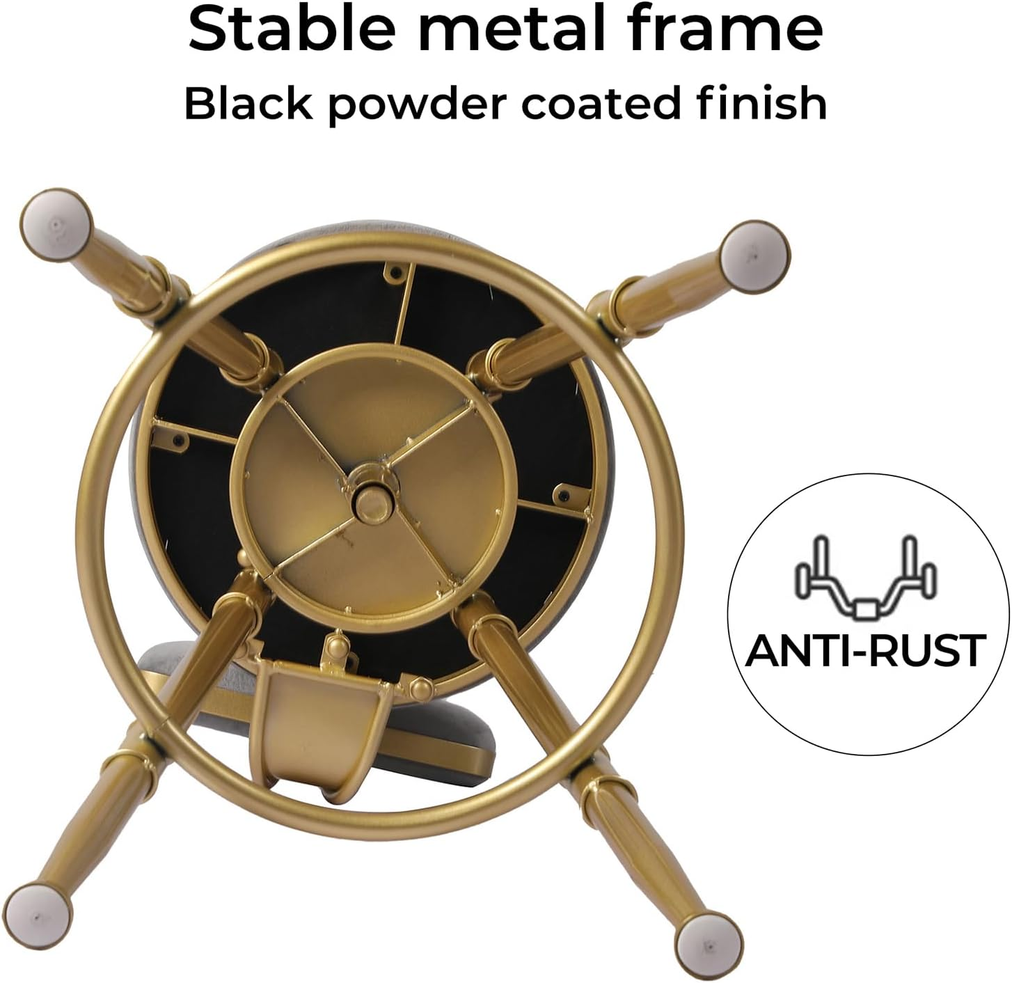 LEVEDE 2X Bar Stools Height Adjustable, 360&deg; Swivel Bar Chairs with Backrest and Footrest, Velvet Seat Kitchen Counter Stools for Home Bar, Dining Room, Cafe, 150Kg Capacity (White) - White image number 5