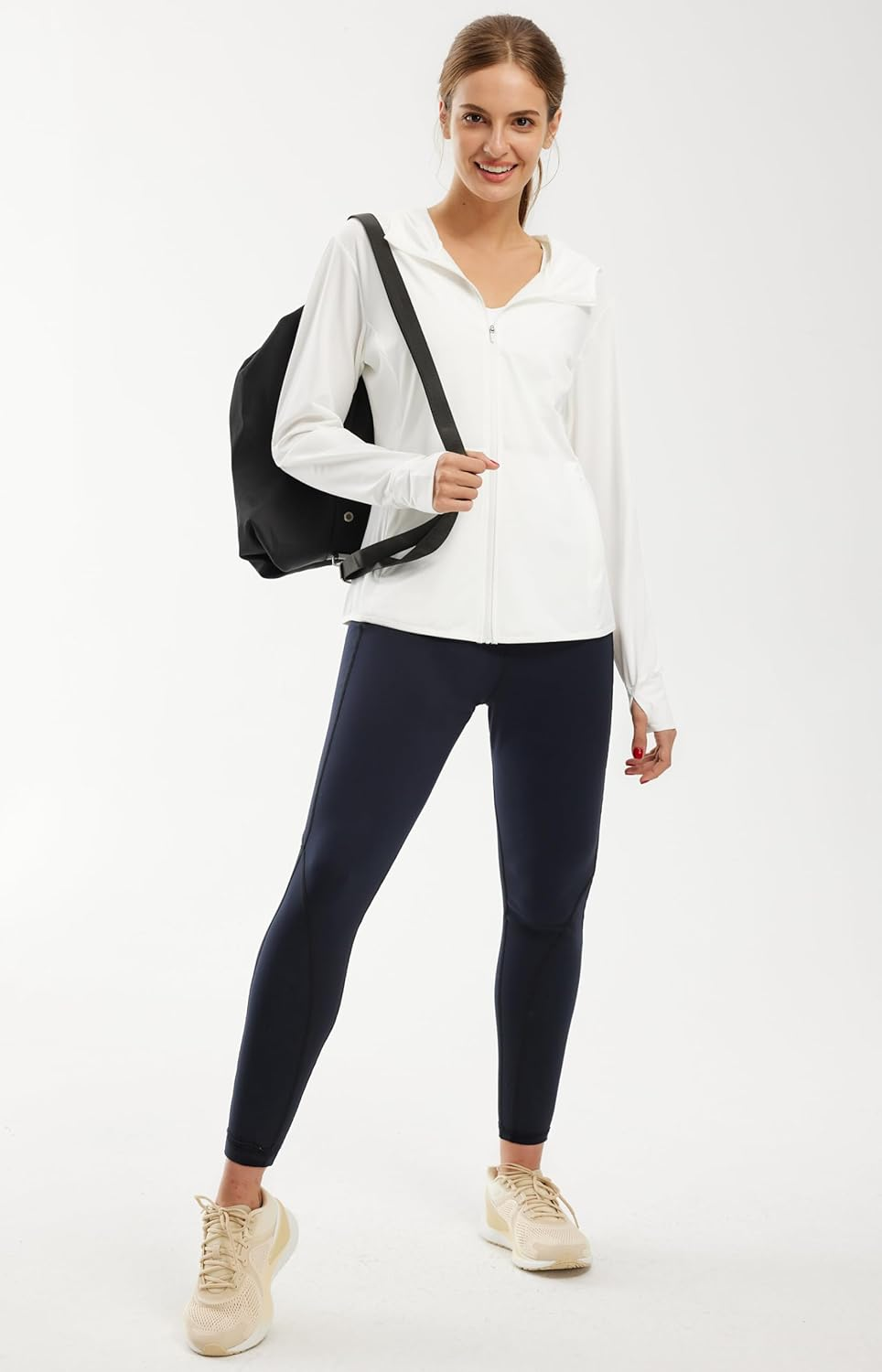 Libin Women'S Full Zip UPF 50+ Sun Protection Hoodie Jacket Long Sleeve Sun Shirt Hiking Outdoor Performance with Pockets image number 4