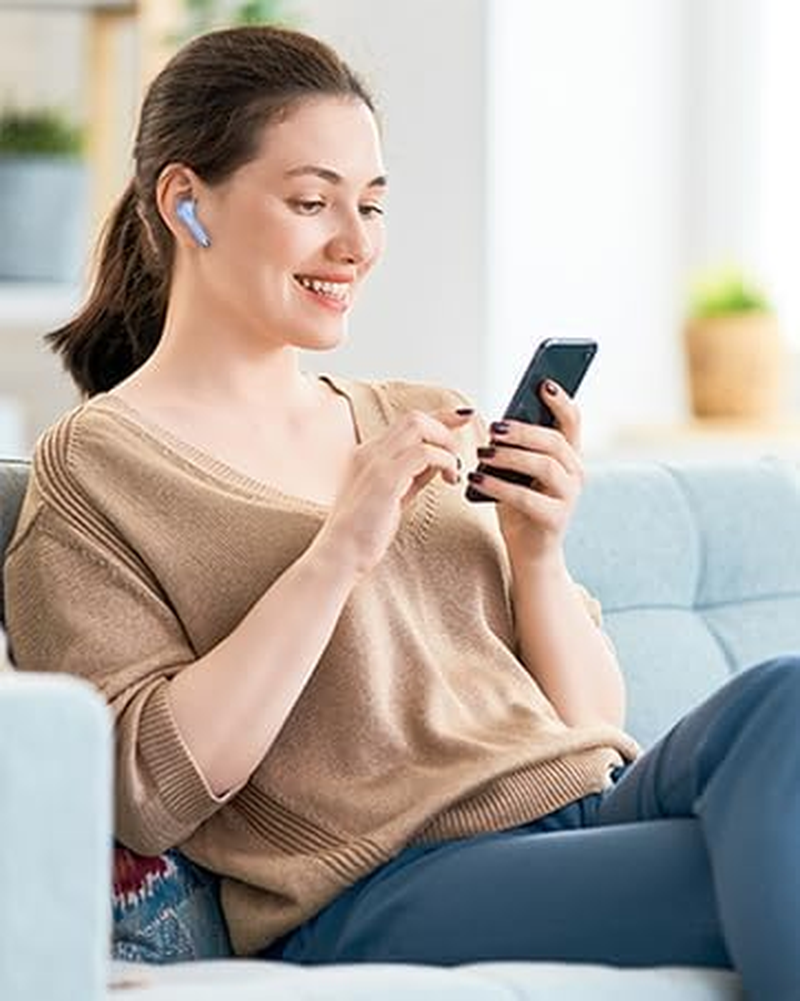 HE-050 Wireless Earbuds Bluetooth 5.3 Headphones Stereo Deep Bass Earbud Earphone with 40Hrs Playtime Earphones Earbuds (White)