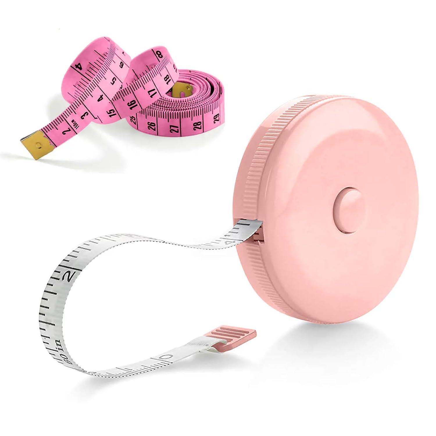 2 Pcs Body Measuring Tape, Retractable Measurement Tape for Body, Tailor, Sewing, Craft, Cloth (Rose, Pink) image number 4