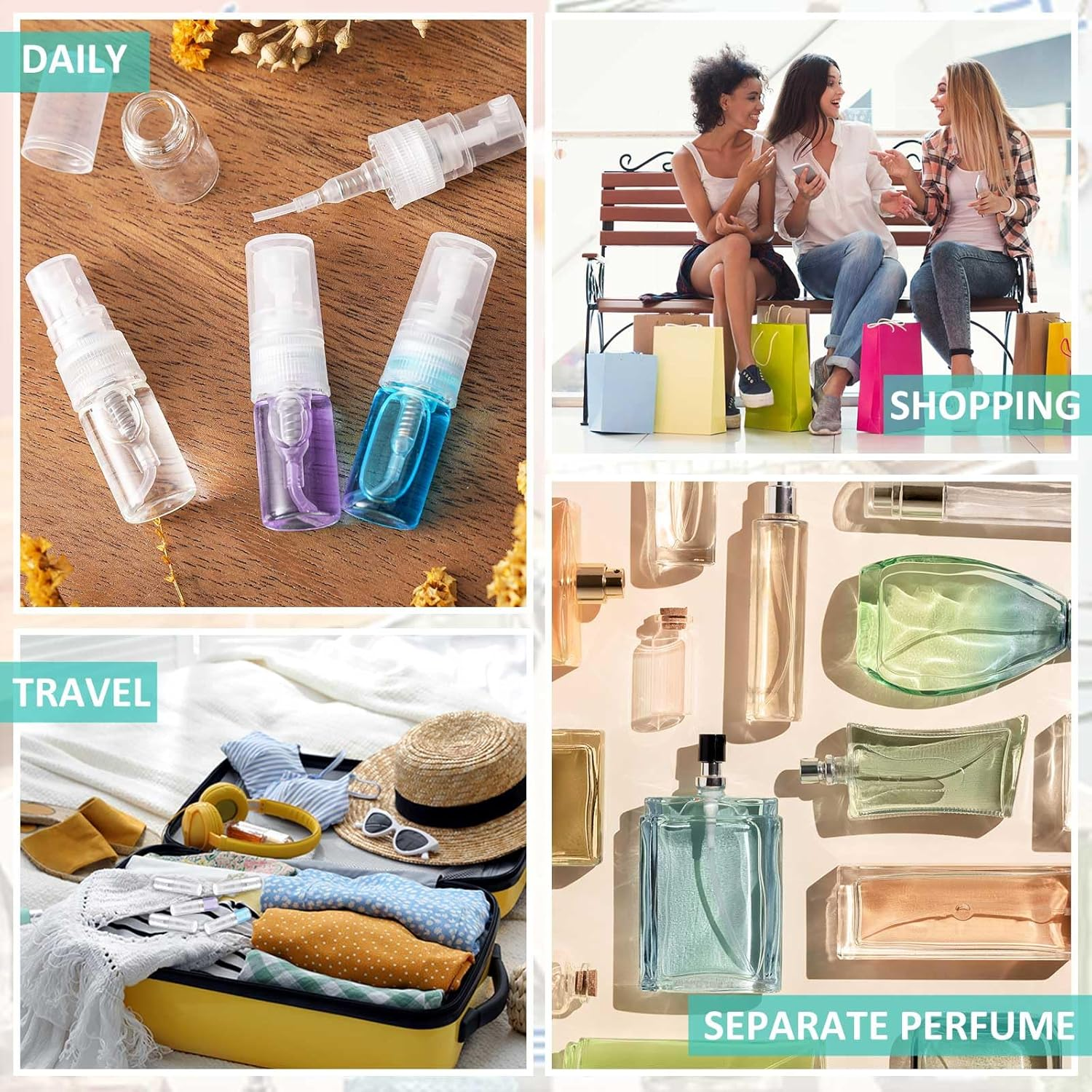 Zhehao Mini Spray Bottles 2 Ml Clear Glass Perfume Bottles Refillable Fine Mist Perfume Atomizer Portable Empty Sample Containers for Cleaning, Essential Oils, Travel image number 6