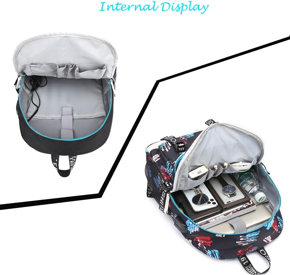 Soccer V-Inicius Multifunction Sport Backpack Travel Laptop Football Fans Bag for Men Women - Black Lines - 1 image number 4