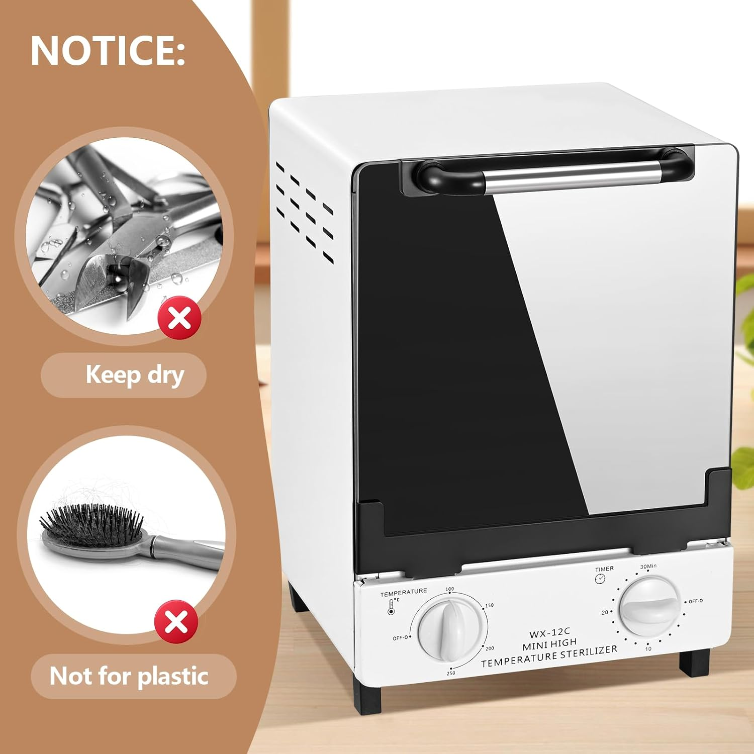 Soiiw 220V Dry Heat Sterilizer 12L Mini High Temperature Metal Tool Cabinet Nail Art Salon Portable Tool Manicure Nail Tool Two Layers image number 6