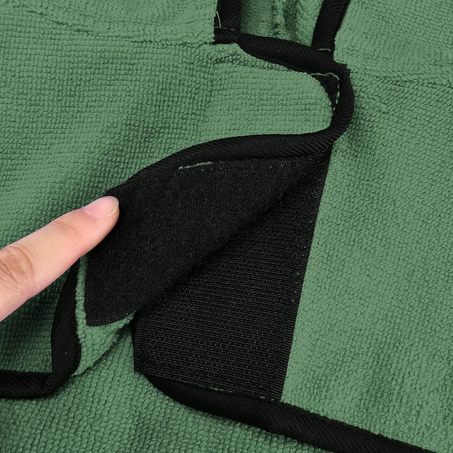 Zunea Dog Bathrobe Towel for Drying Dogs Absorbent Bath Robe Poncho with Hood Pet Hoodie Bath Towel with Adjustable Strap and Pockets for Small Medium Large Dogs Cats for Bathing Grooming Green XL image number 4