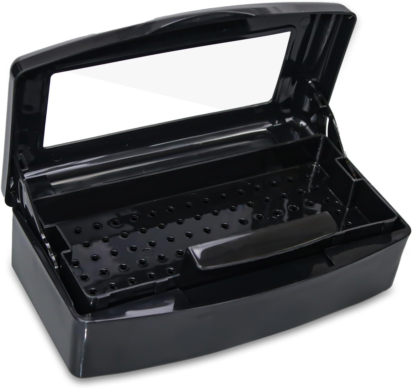 ZHIYUQL Disinfectant Tray, Nail Tool Steriliser Box with Removable Strainer and Lid, Sterilisation Box, Instrument Tray, for Beauty Salon, Manicure, Hair Tools, Cleaning Items (Blue)