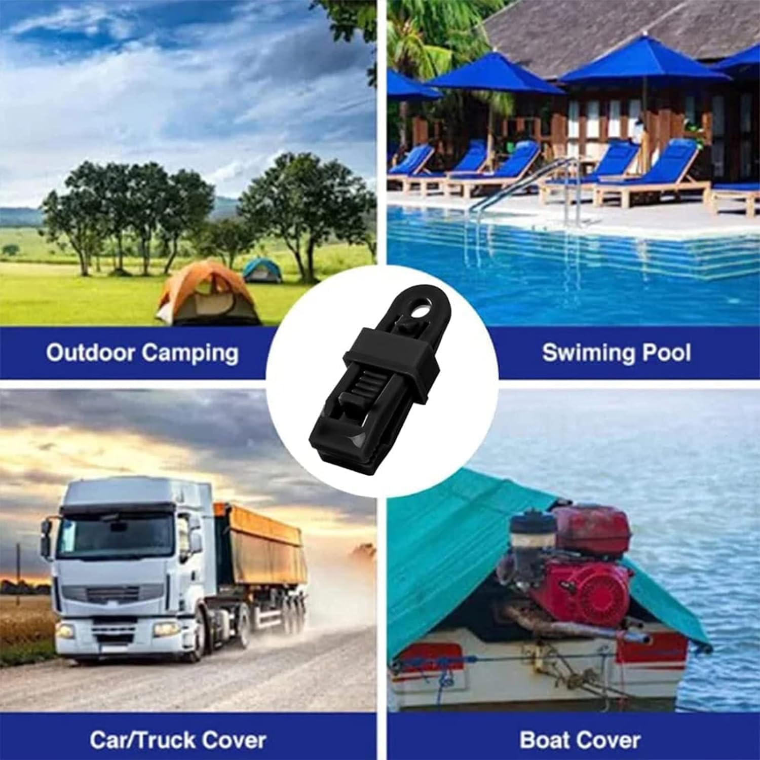 Adjustable Heavy Duty Lock Grip, 20Pcs Tarp Clips Awning Clamp Clips Jaw Snaps Lock Grip Clamps image number 5