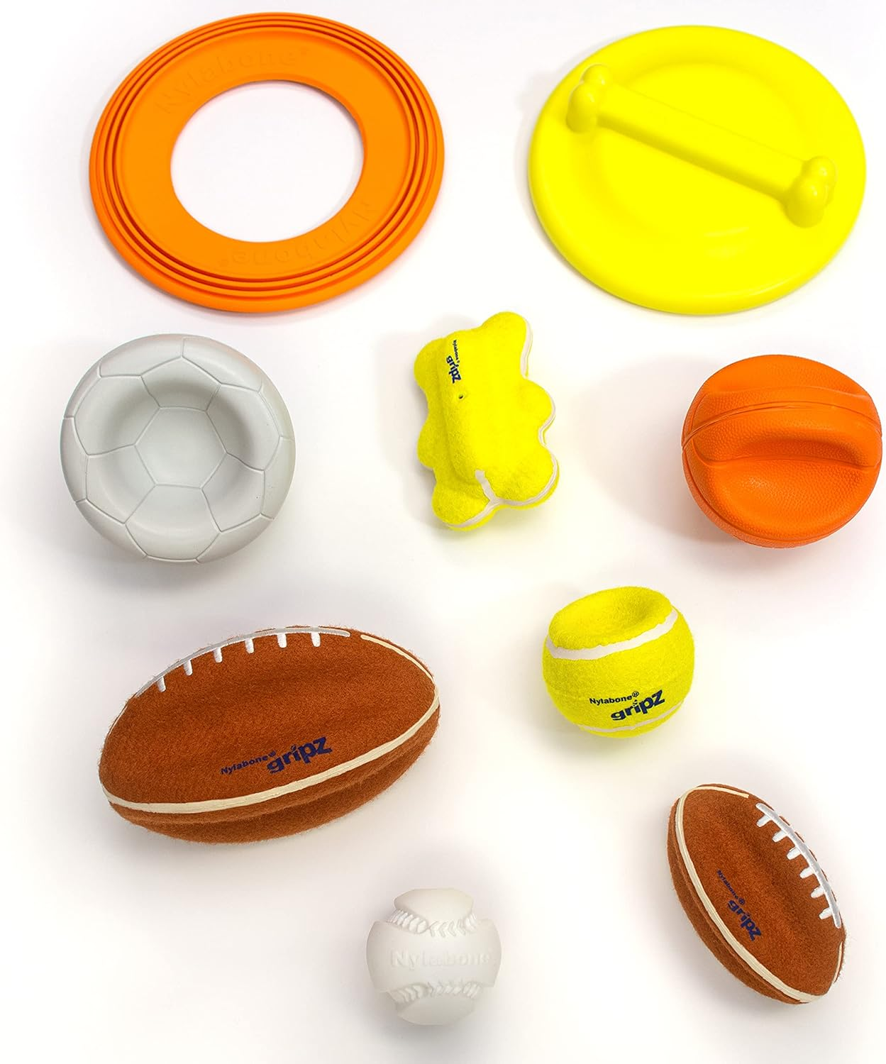 Nylabone Power Play Gripz Felt Basketball Rubber Fetch Toy, Squeaky Ball for Dogs, Medium (1 Count) image number 4